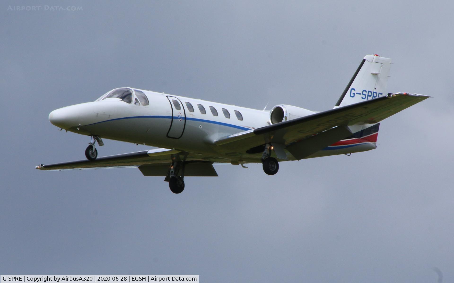 G-SPRE, 1999 Cessna 550 Citation Bravo C/N 550-0872, Arriving at NWI