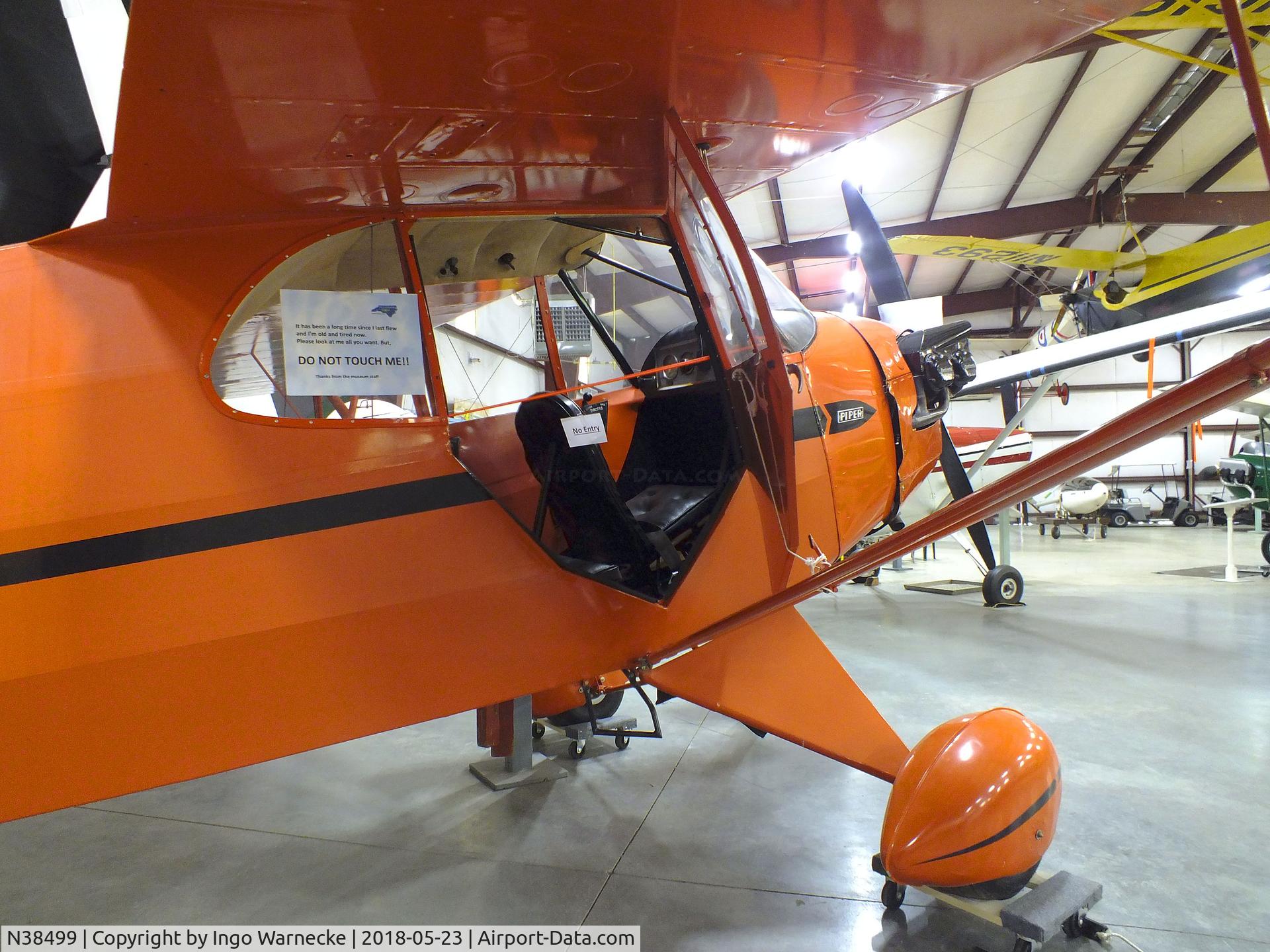 N38499, 1941 Piper J5A Cub Cruiser C/N 5-982, Piper J5A Cub Cruiser at the Western North Carolina Air Museum, Hendersonville NC