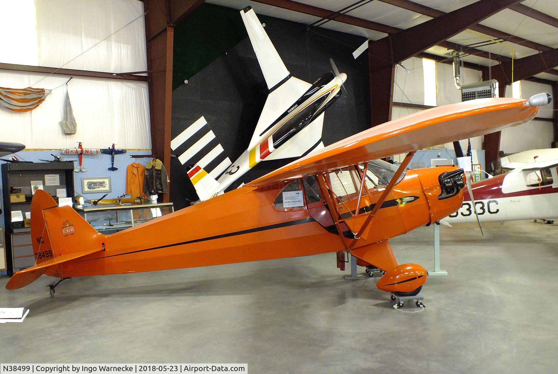 N38499, 1941 Piper J5A Cub Cruiser C/N 5-982, Piper J5A Cub Cruiser at the Western North Carolina Air Museum, Hendersonville NC