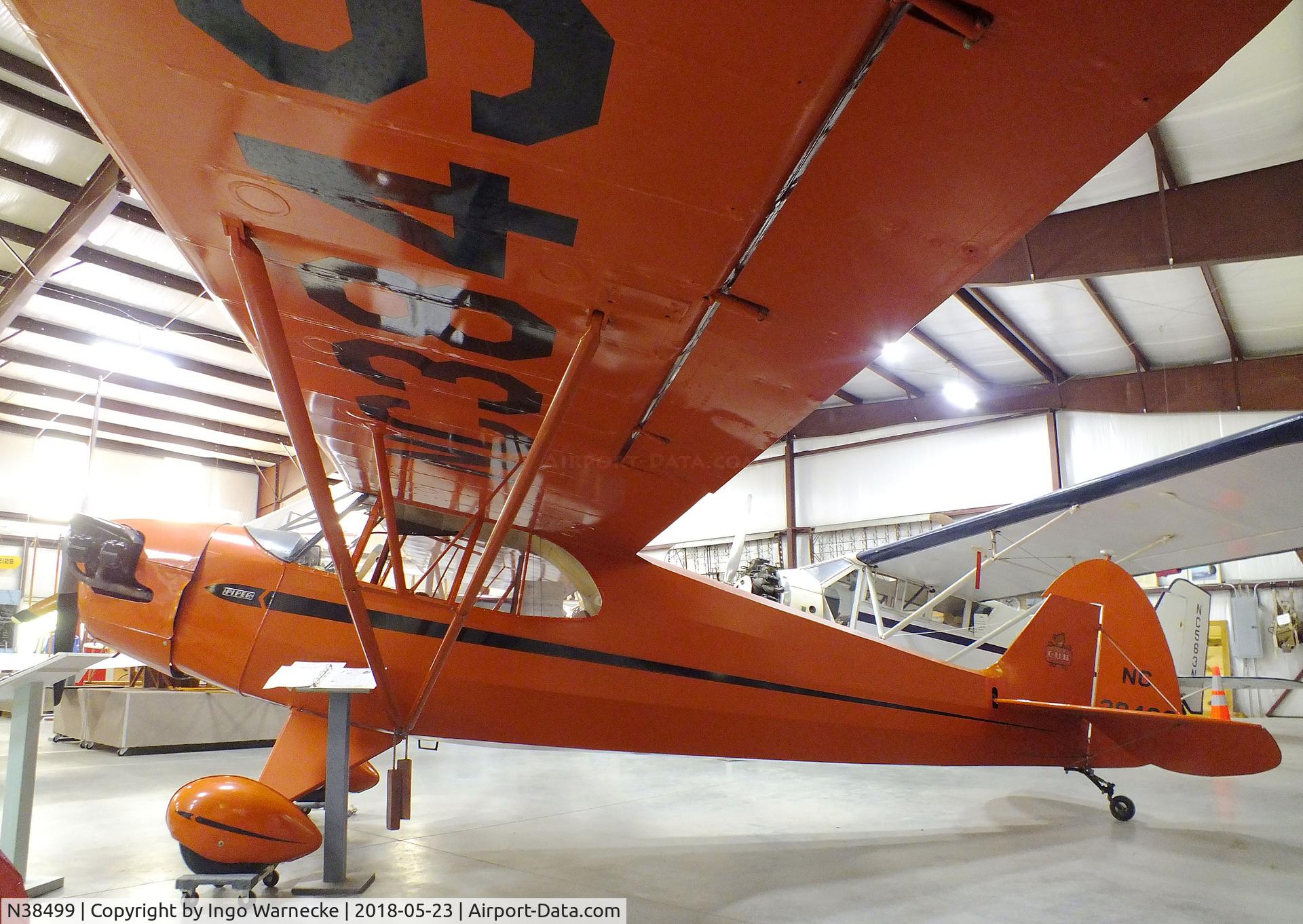 N38499, 1941 Piper J5A Cub Cruiser C/N 5-982, Piper J5A Cub Cruiser at the Western North Carolina Air Museum, Hendersonville NC