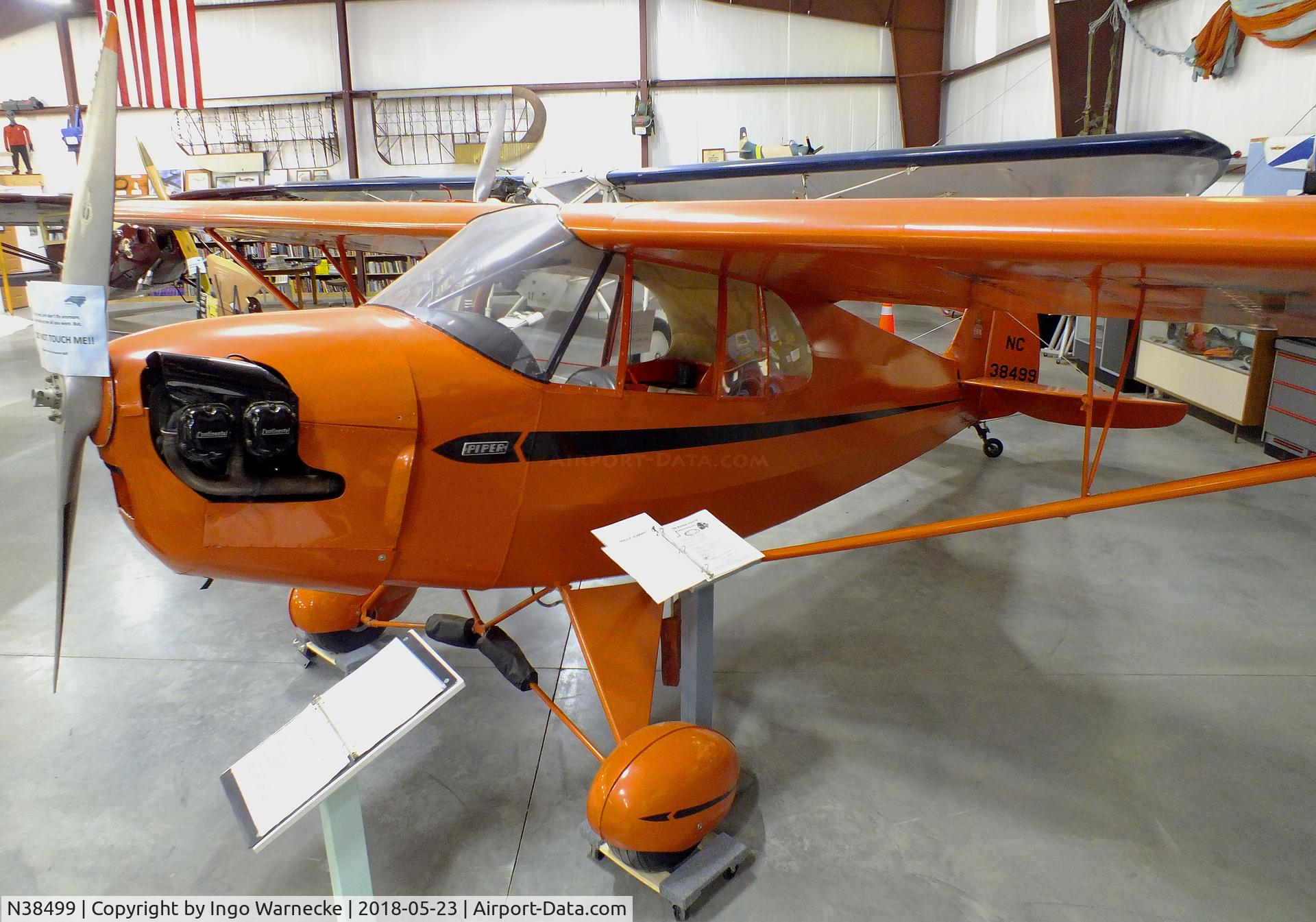 N38499, 1941 Piper J5A Cub Cruiser C/N 5-982, Piper J5A Cub Cruiser at the Western North Carolina Air Museum, Hendersonville NC
