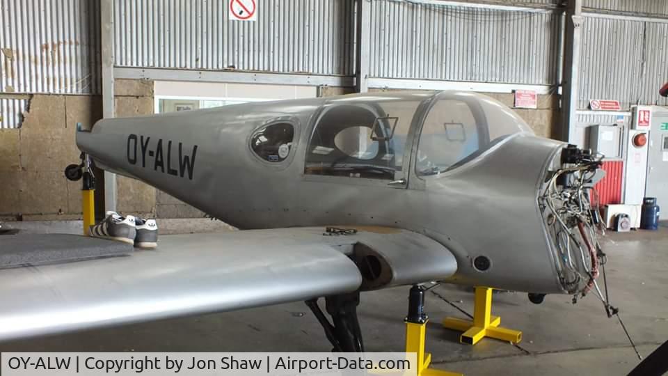 OY-ALW, 1946 Miles M.28 Mercury 6 C/N 6268, Under repair/restoration at North Coates, Lincolnshire, UK in July 2019