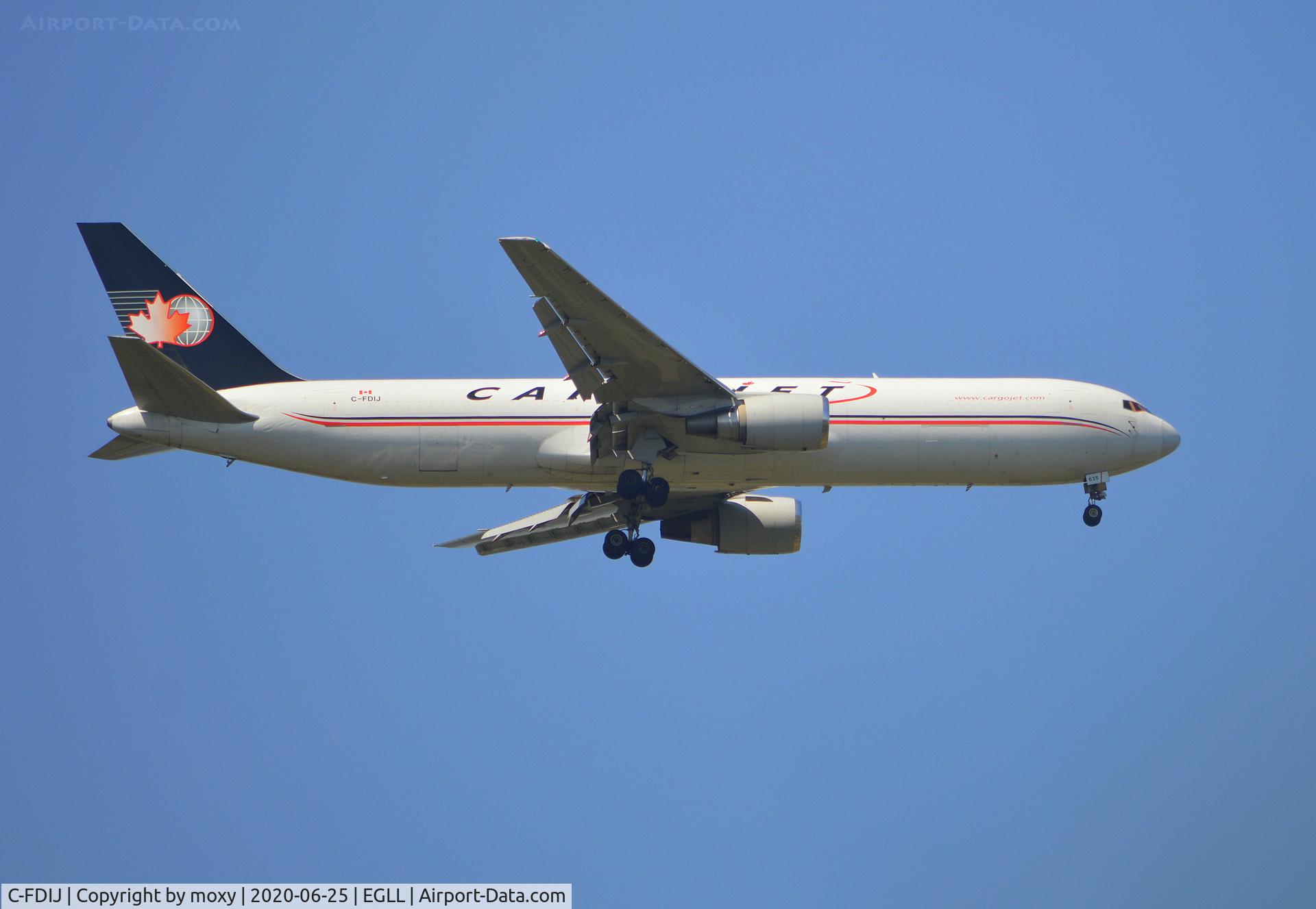 C-FDIJ, 1993 Boeing 767-39H C/N 26257, Boeing 767-39H on finals to 9R London Heathrow.