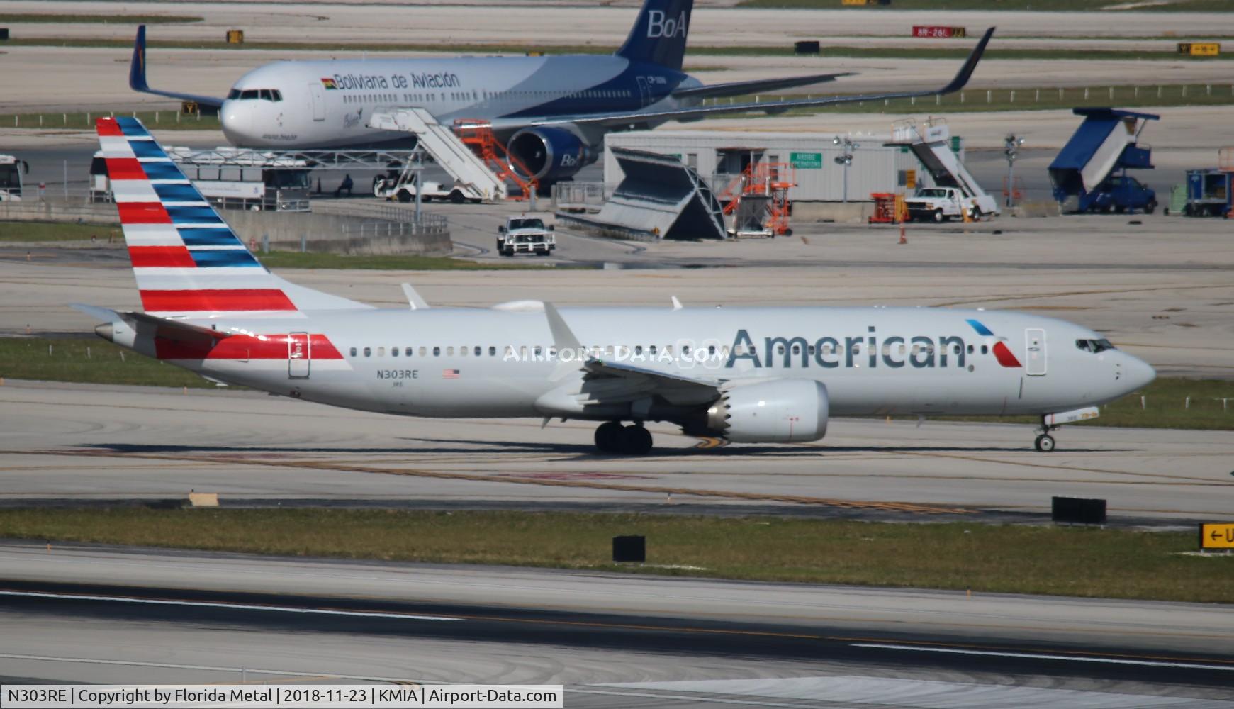 N303RE, 2018 Boeing 737-8 MAX C/N 44447, MIA 2018