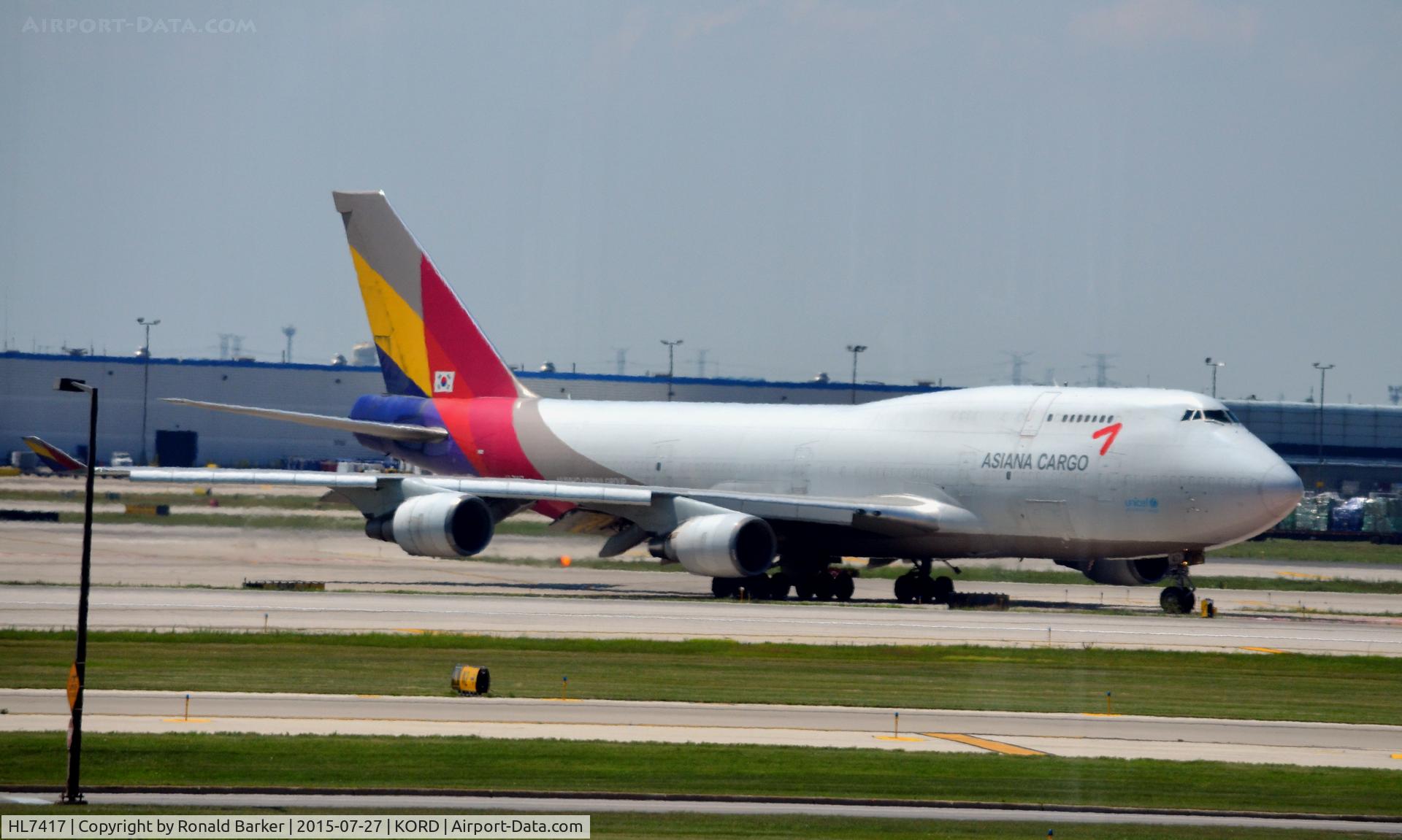 HL7417, 1993 Boeing 747-48EM(BDSF) C/N 25779, Taxi O'Hare