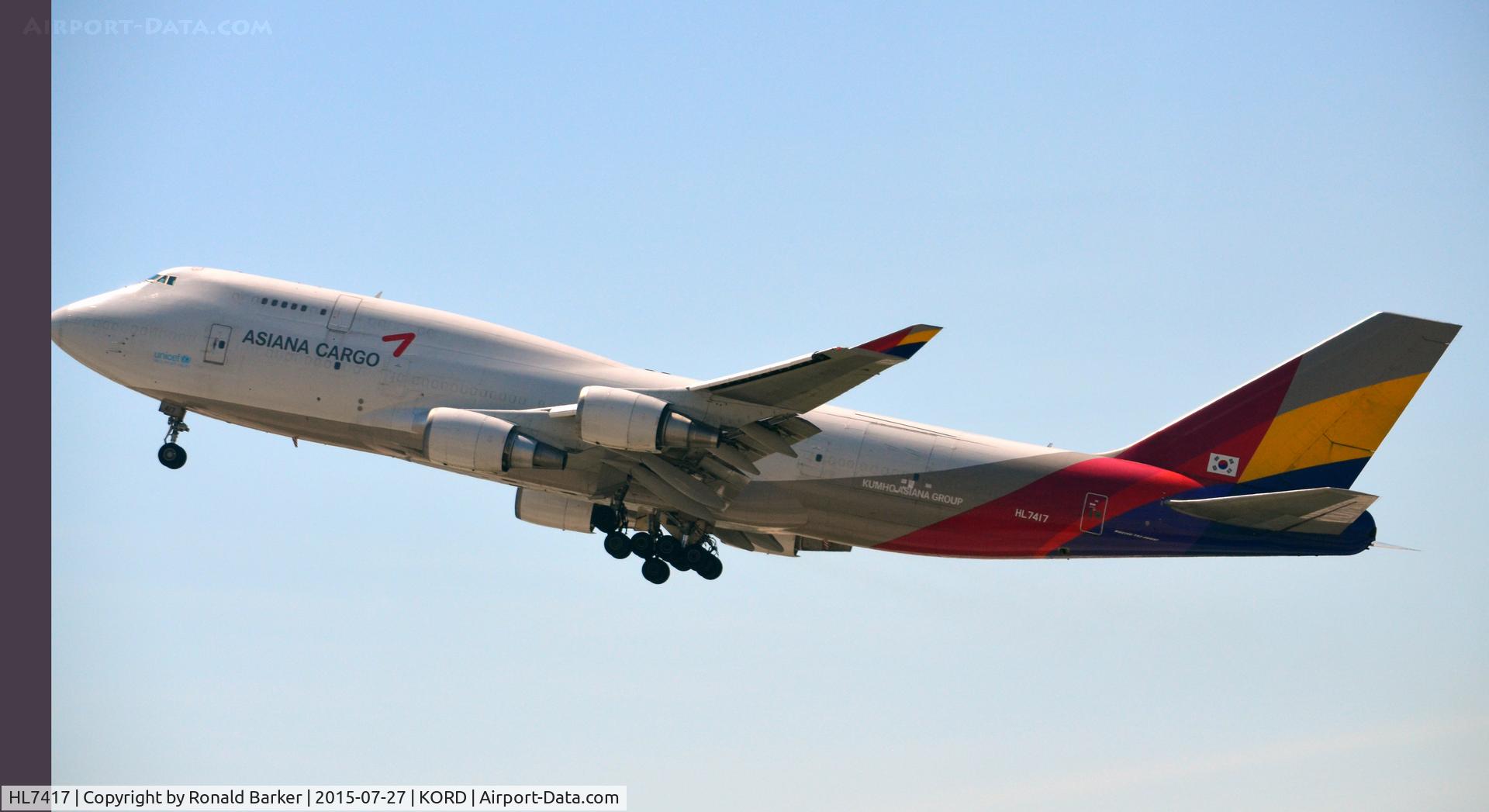 HL7417, 1993 Boeing 747-48EM(BDSF) C/N 25779, Takeoff O'Hare