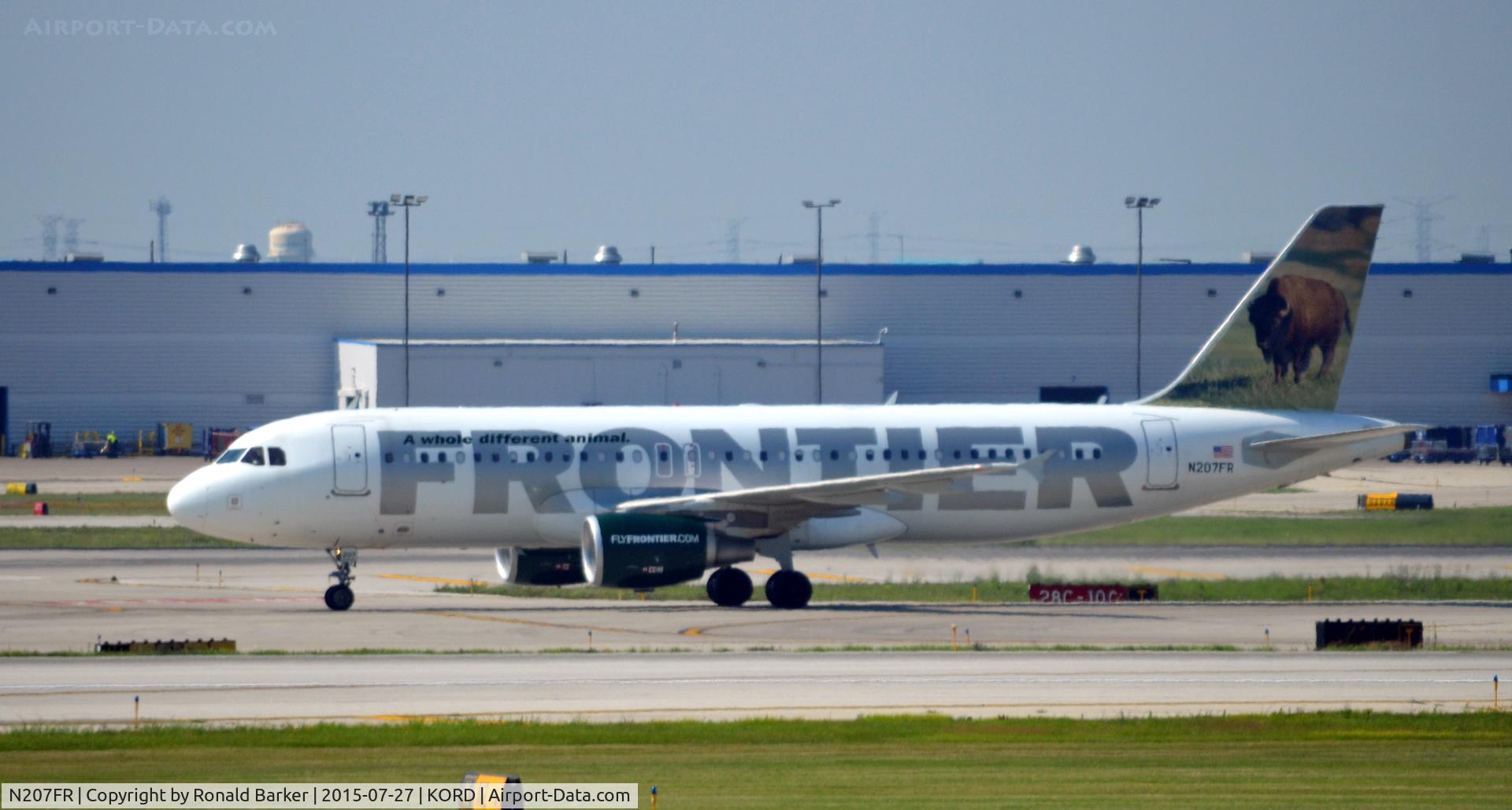 N207FR, 2010 Airbus A320-214 C/N 4307, Taxi to park O'Hare