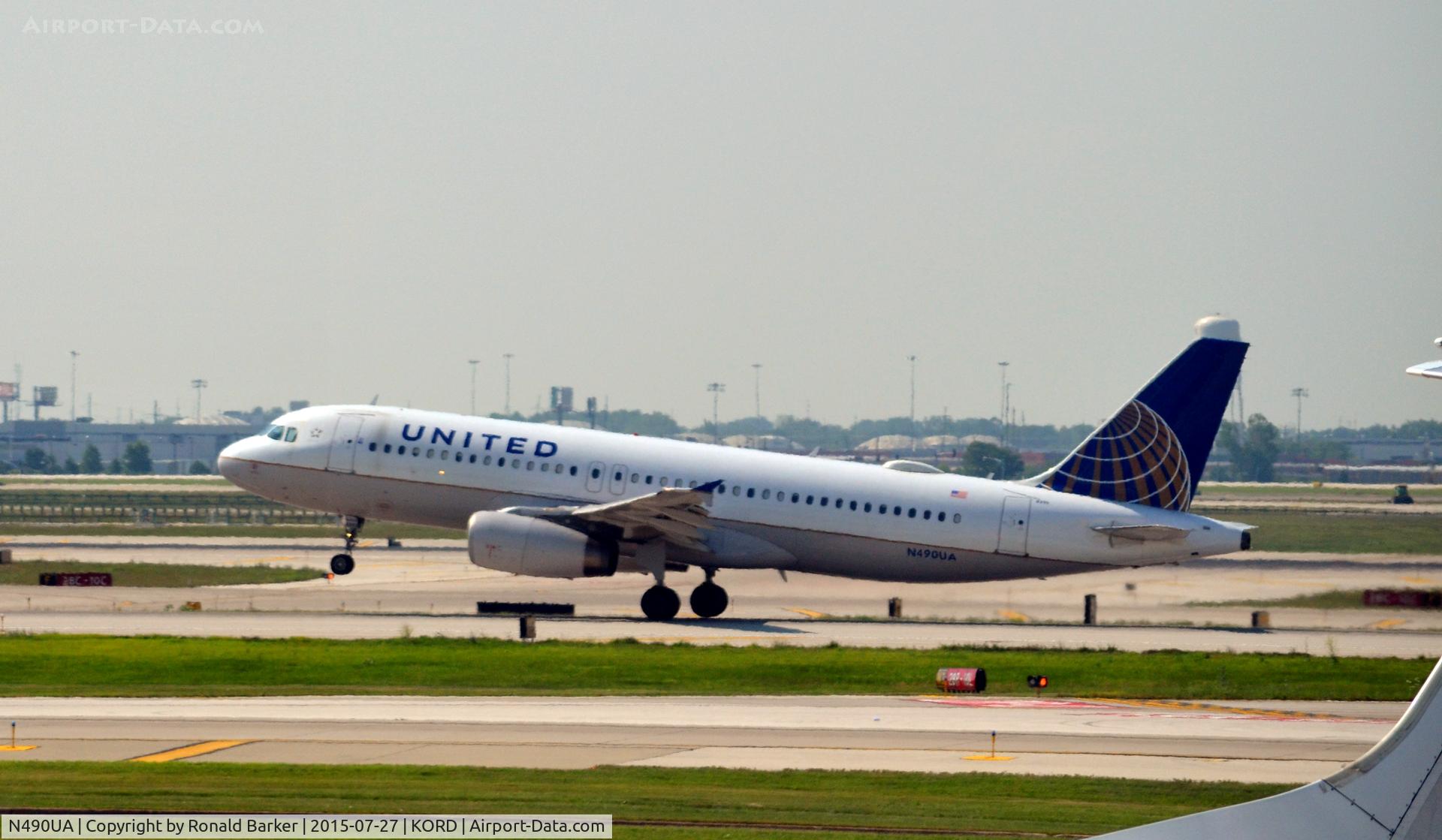 N490UA, 2002 Airbus A320-232 C/N 1728, Takeoff O'Hare