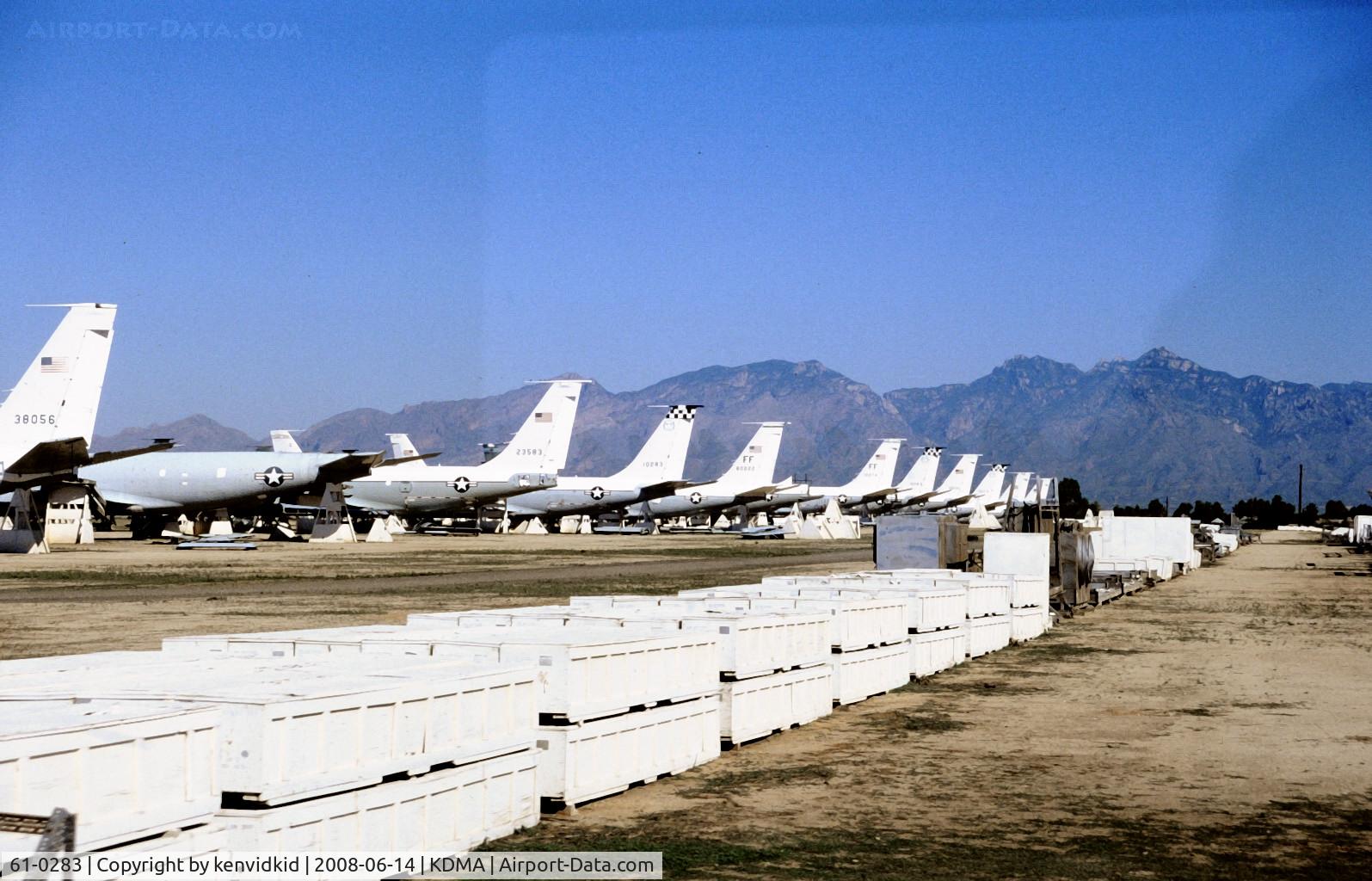 61-0283, 1961 Boeing EC-135L Stratotanker C/N 18190, At Davis Monthan from an air-conditioned bus, circa 1996.