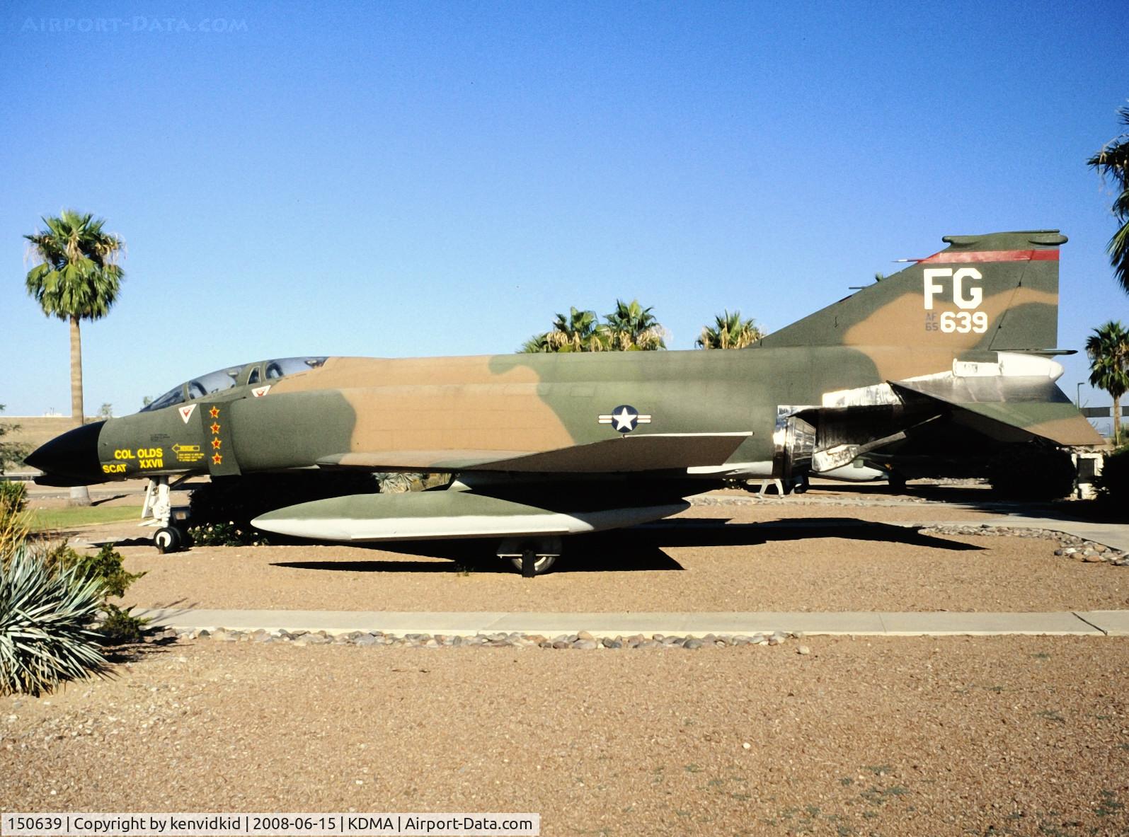 150639, McDonnell Douglas F-4N C/N 297, At Davis Monthan from an air-conditioned bus, circa 1996. Painted as 65-0639.