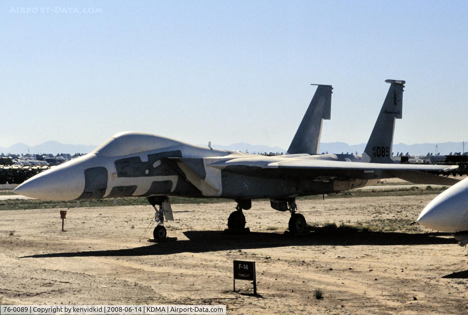 76-0089, 1976 McDonnell Douglas F-15A Eagle C/N 0282/A241, At Davis Monthan from an air-conditioned bus, circa 1996.