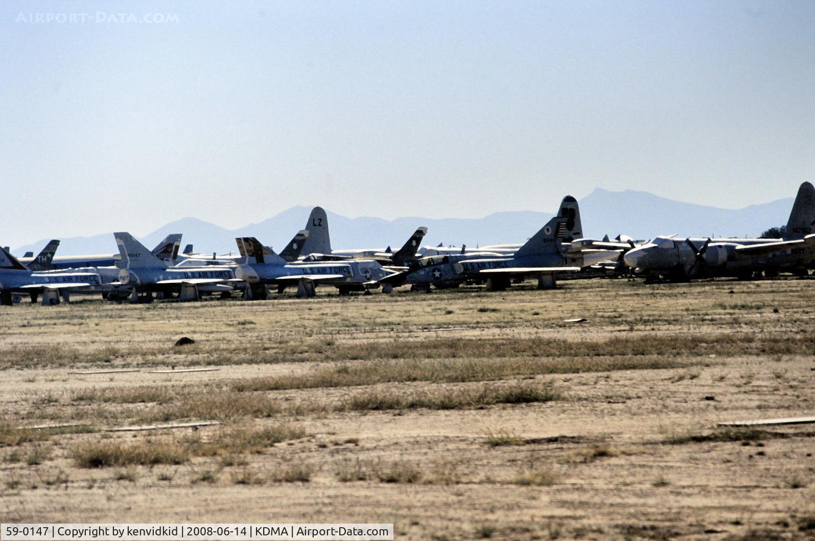 59-0147, 1960 Convair F-106A C/N 8-31-36, At Davis Monthan from an air-conditioned bus, circa 1996.