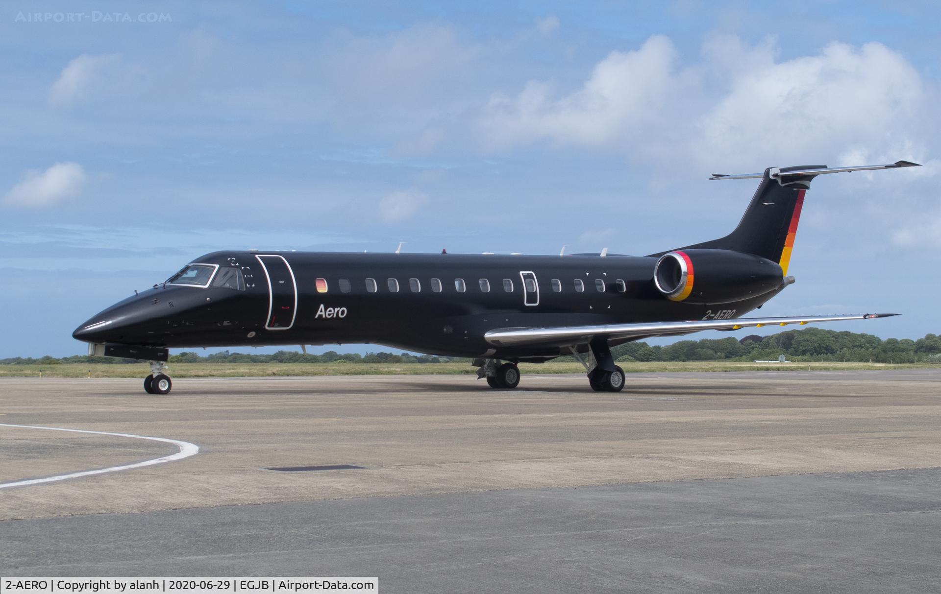 2-AERO, 2003 Embraer ERJ-135LR (EMB-135LR) C/N 145702, Parked outside the Aigle hangar at Guernsey