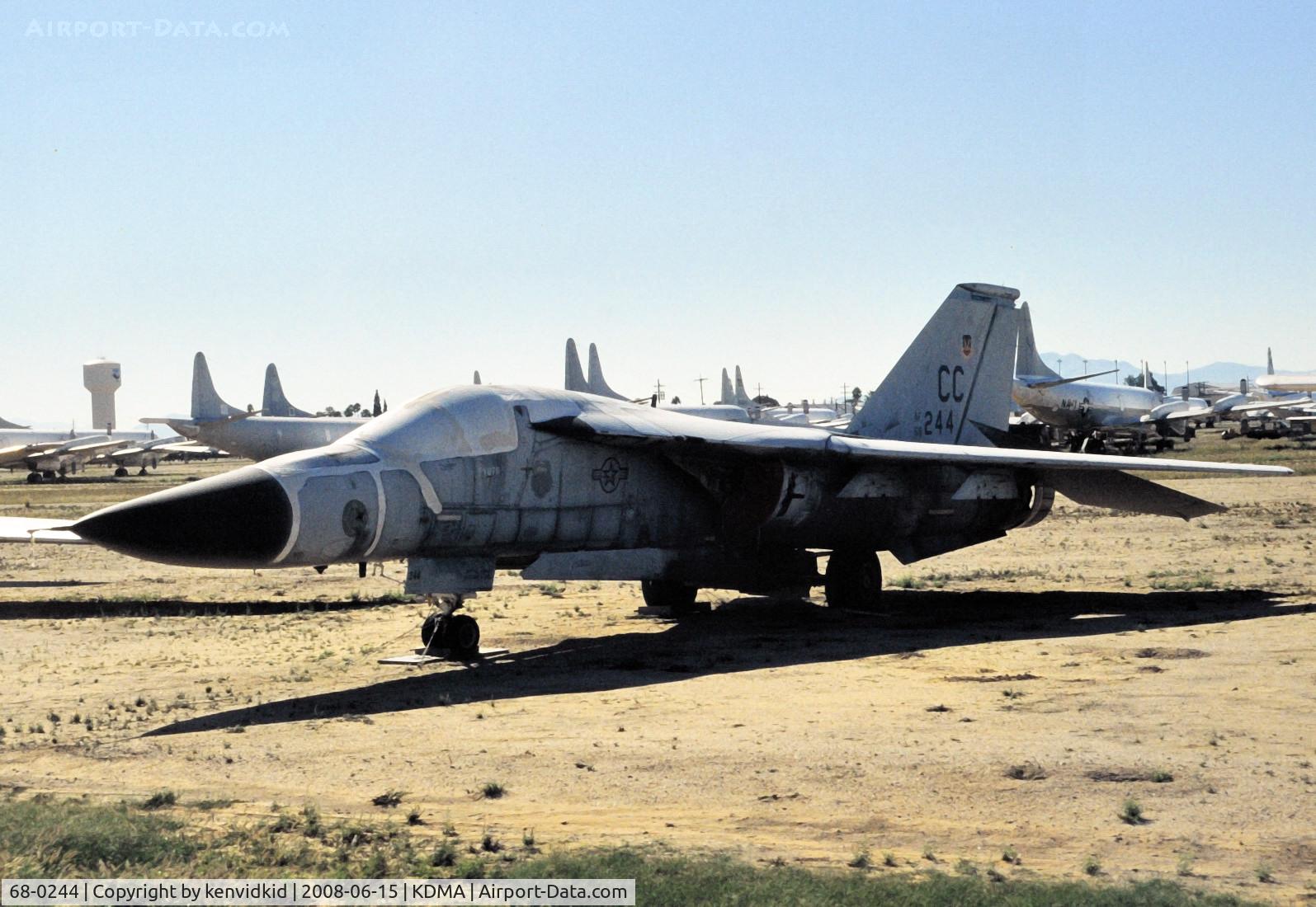 68-0244, General Dynamics FB-111A Aardvark C/N B1-16, At Davis Monthan from an air-conditioned bus, circa 1996.