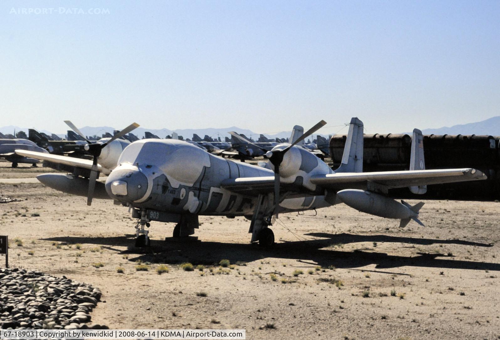 67-18903, 1967 Grumman OV-1C Mohawk C/N 104C, At Davis Monthan from an air-conditioned bus, circa 1996.