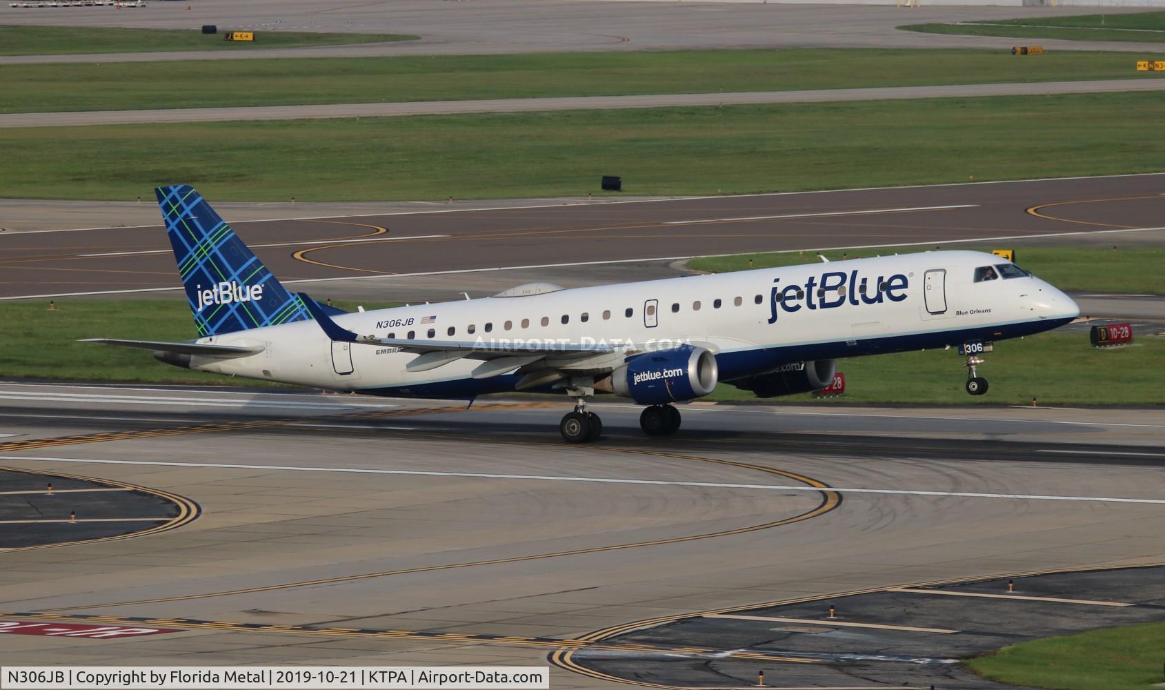 N306JB, 2009 Embraer ERJ-190-100 IGW 190AR C/N 19000272, TPA 2019