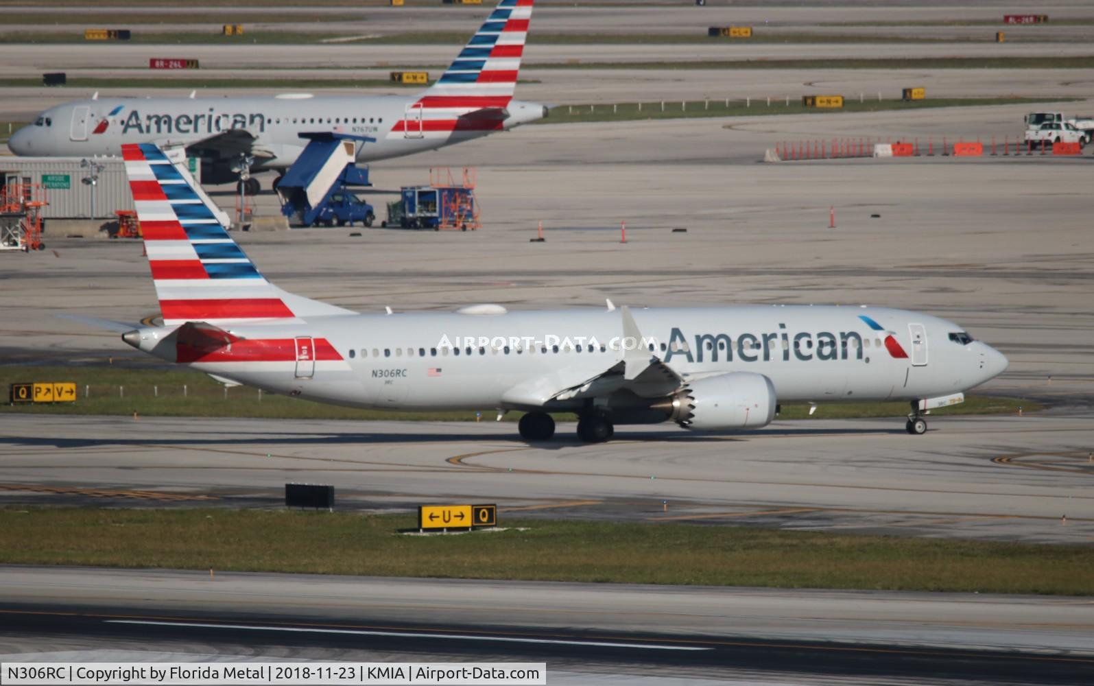 N306RC, 2017 Boeing 737-8 MAX C/N 44465, MIA 2018
