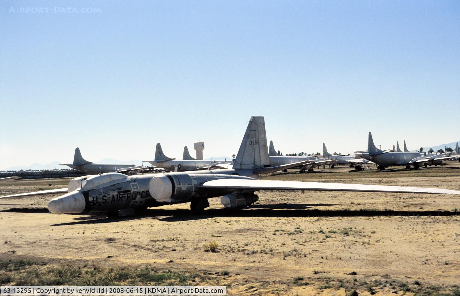 63-13295, 1953 Martin RB-57F C/N Unknown, At Davis Monthan from an air-conditioned bus, circa 1996.