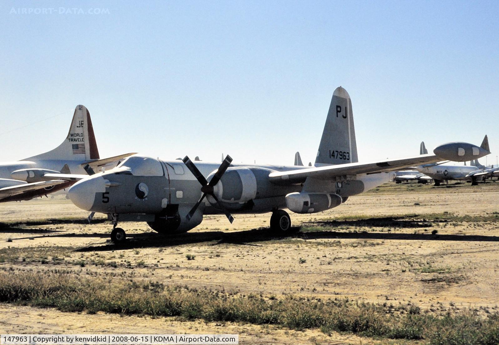 147963, Lockheed P2V-7 Neptune Neptune C/N 726-7213, At Davis Monthan from an air-conditioned bus, circa 1996.