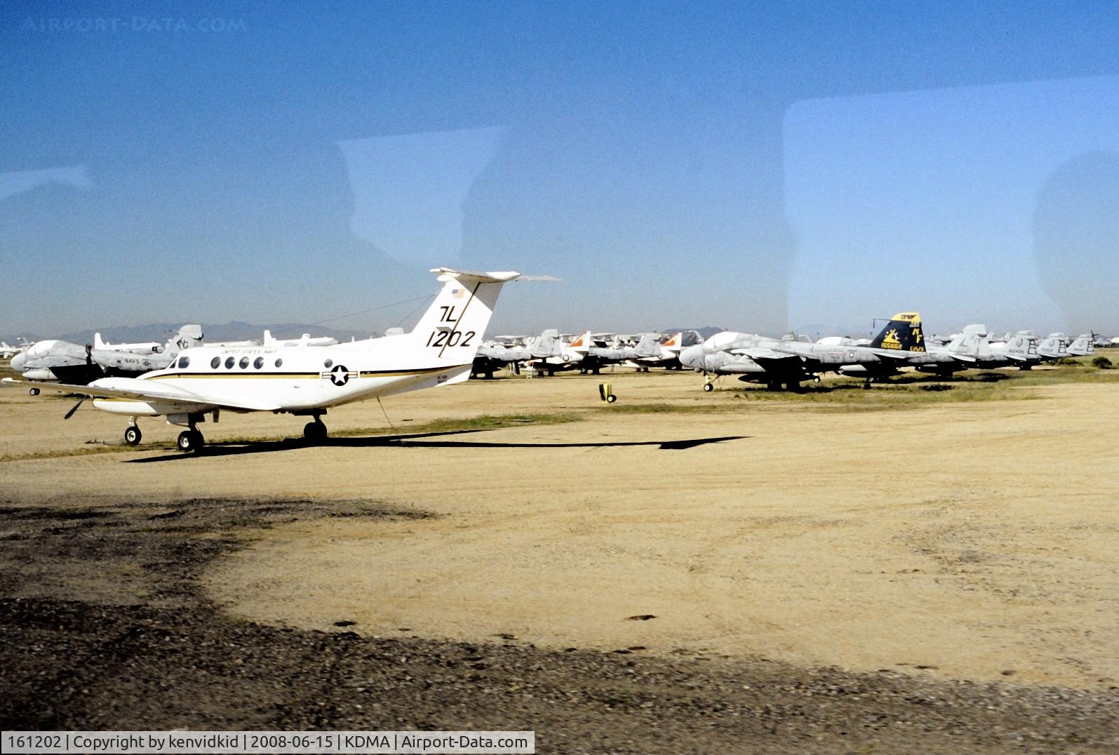 161202, Beech UC-12B Huron C/N BJ-18, At Davis Monthan from an air-conditioned bus, circa 1996.