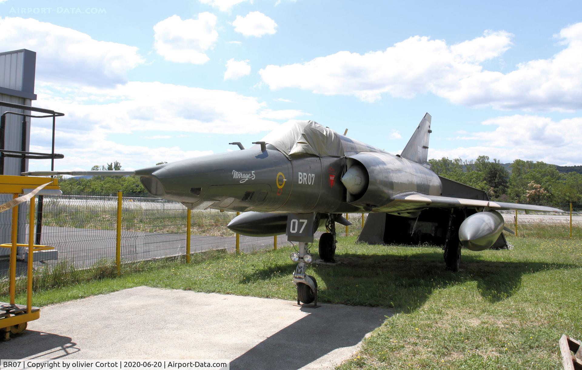 BR07, Dassault Mirage 5BR C/N 307, in a shop's backyard
