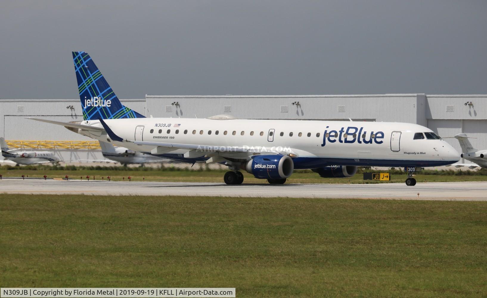 N309JB, Embraer ERJ-190-100 IGW 190AR C/N 19000289, FLL 2019