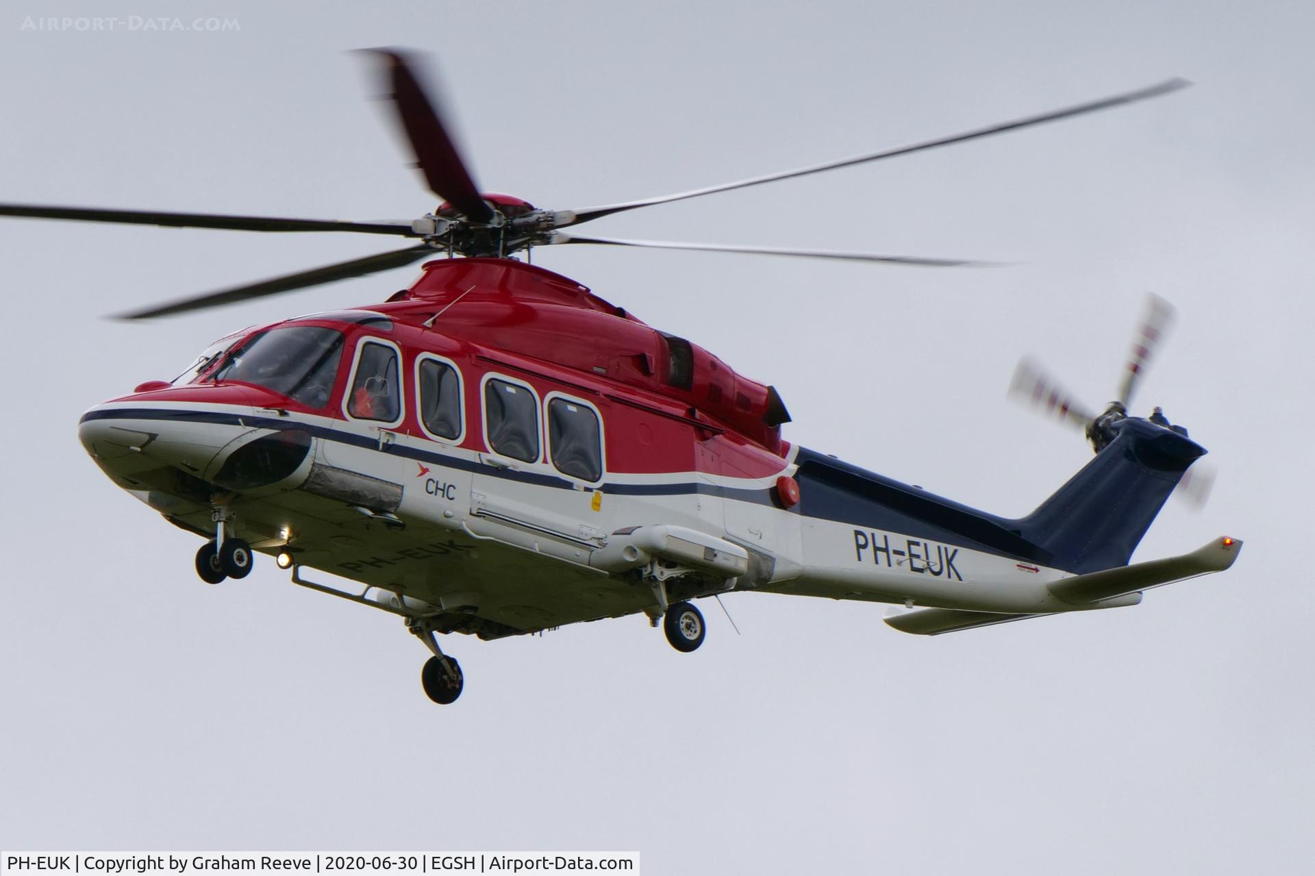 PH-EUK, 2013 AgustaWestland AW-139 C/N 31474, Landing at Norwich.