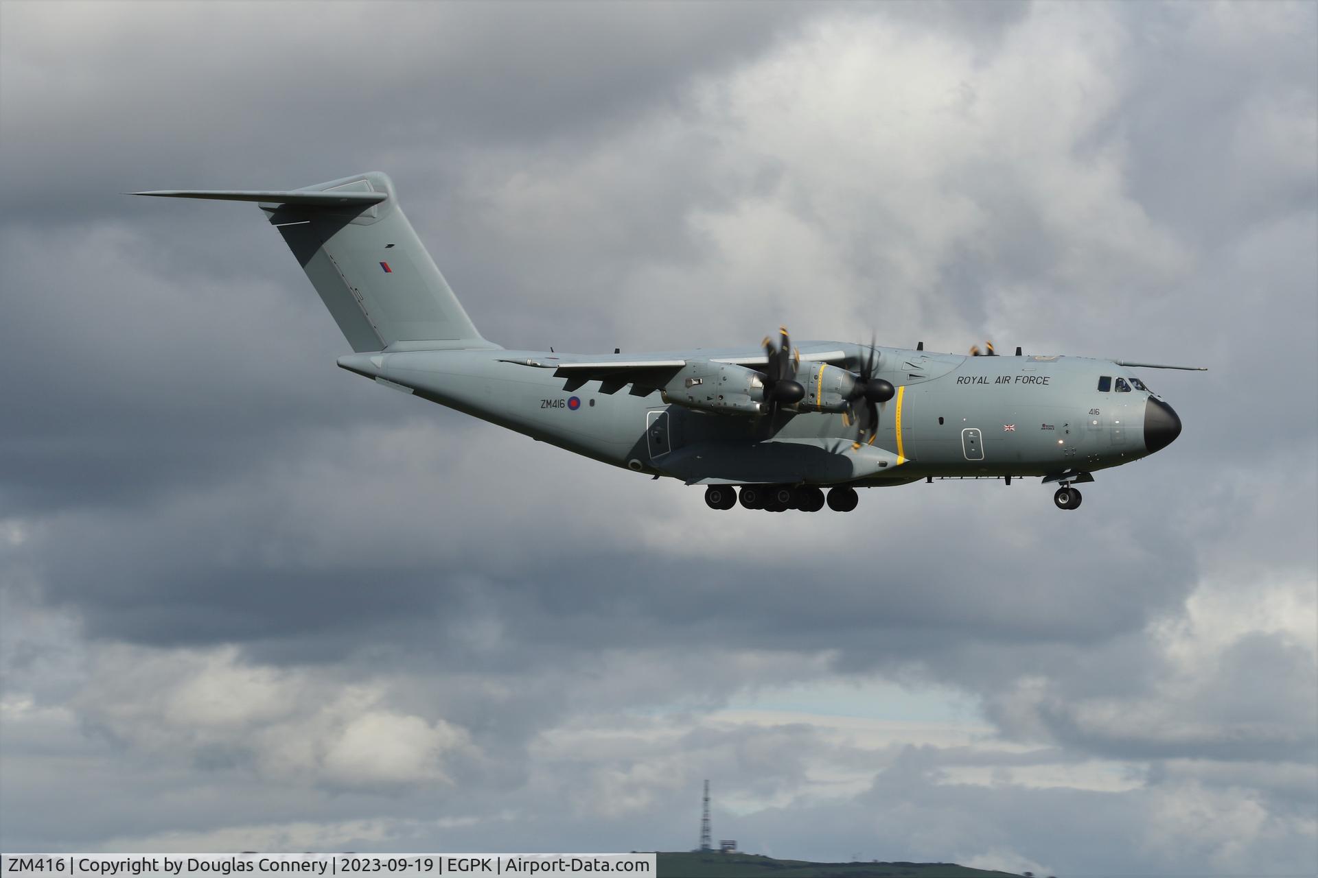 ZM416, 2017 Airbus A400M Atlas C.1 C/N 058, Call sign ascot 477 in for some crew-training