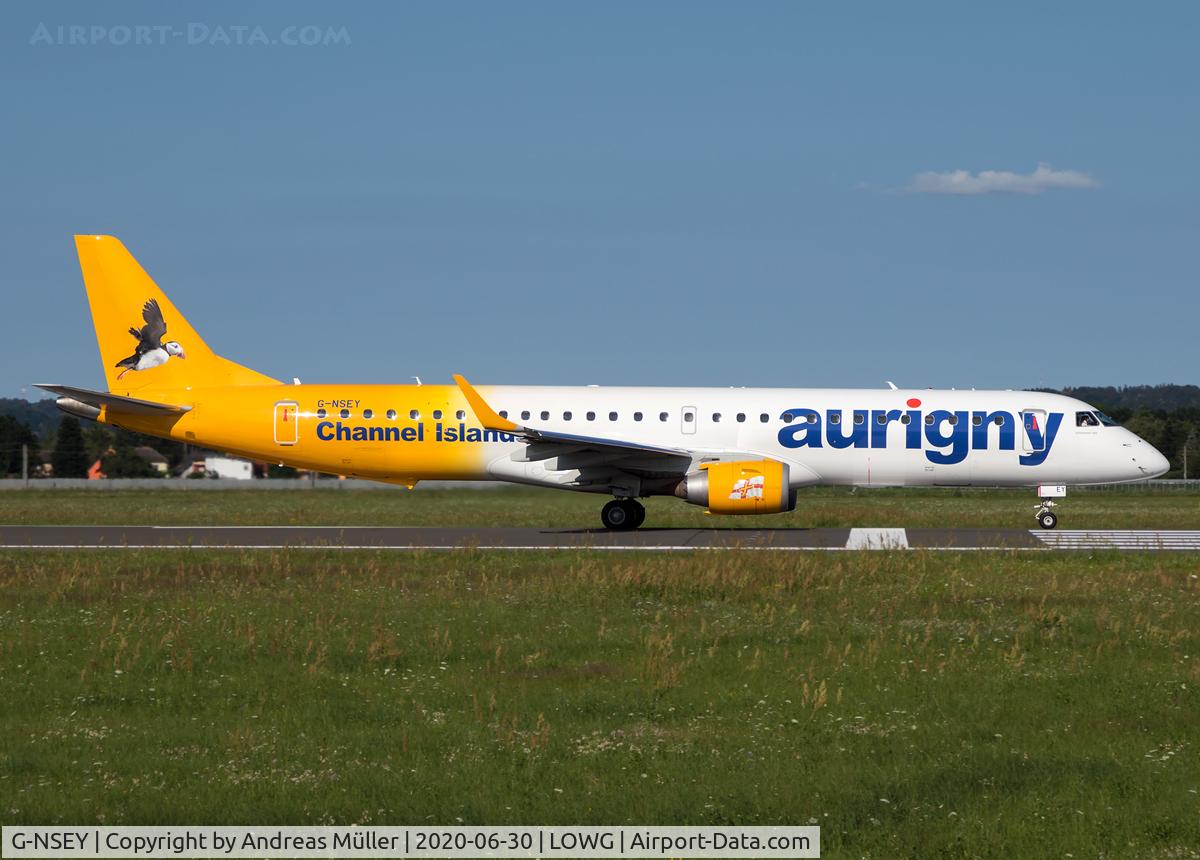 G-NSEY, 2014 Embraer 195STD (ERJ-190-200STD) C/N 19000671, First visit in Graz.