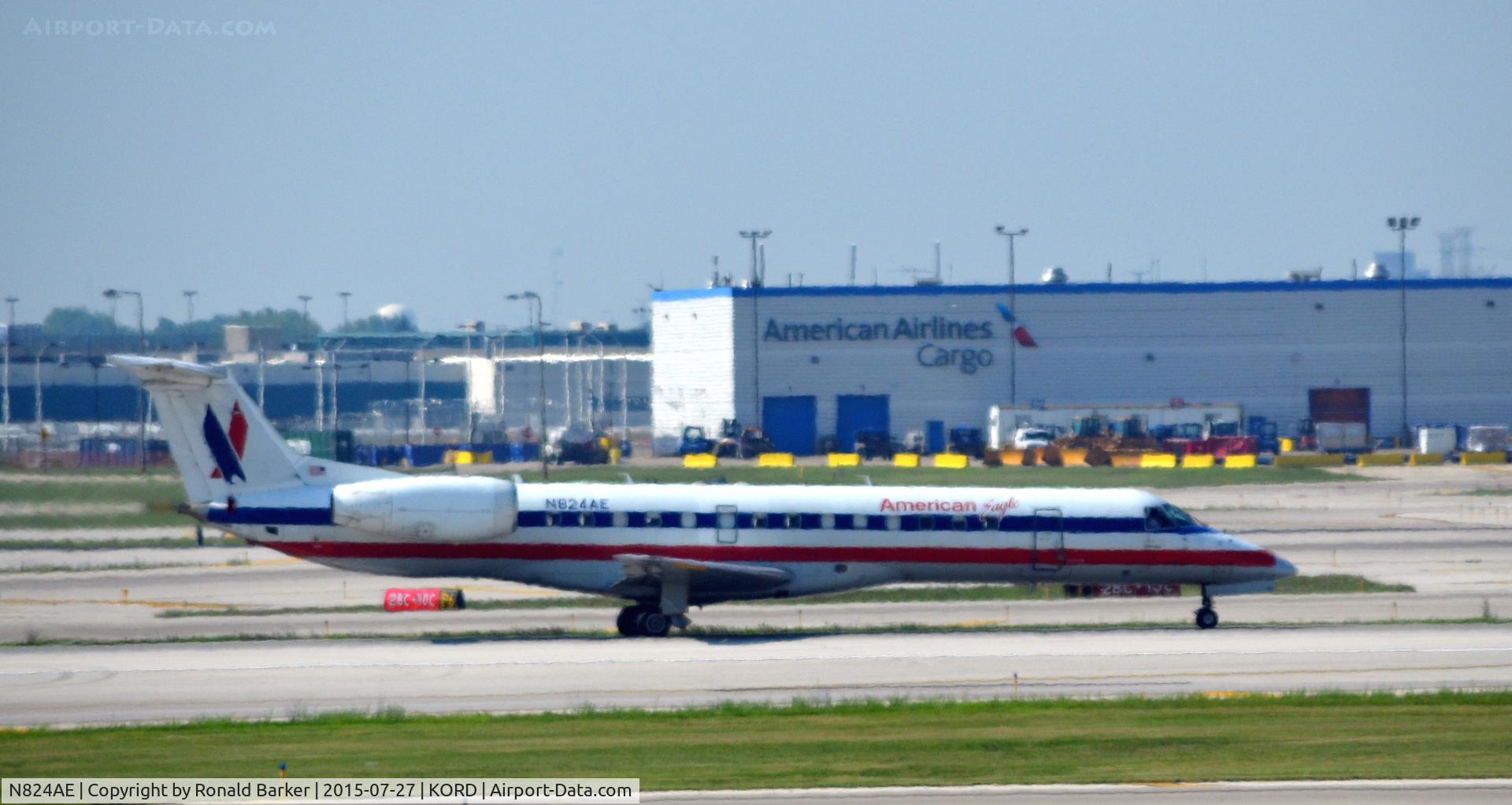 N824AE, 2002 Embraer ERJ-140LR (EMB-135KL) C/N 145584, Takeoff O'Hare