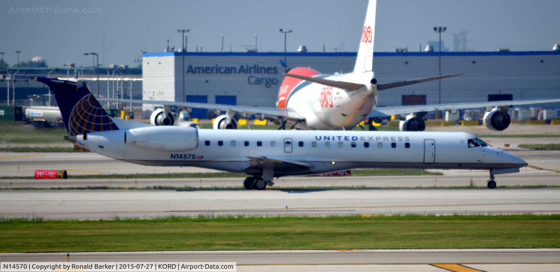 N14570, 2002 Embraer ERJ-145LR (EMB-145LR) C/N 145632, Takeoff O'Hare