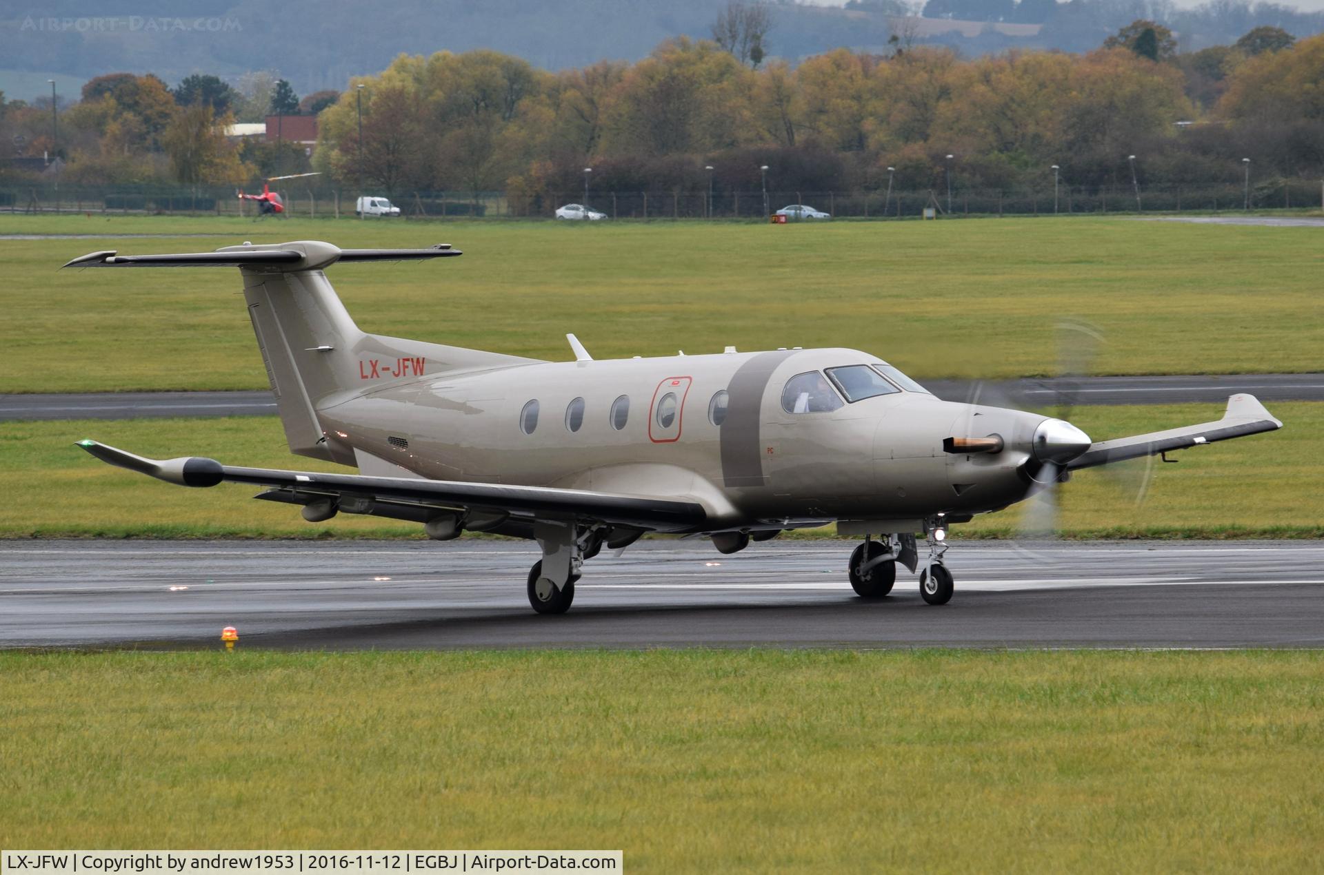 LX-JFW, 2014 Pilatus PC-12/47E C/N 1473, LX-JFW at Gloucestershire Airport.