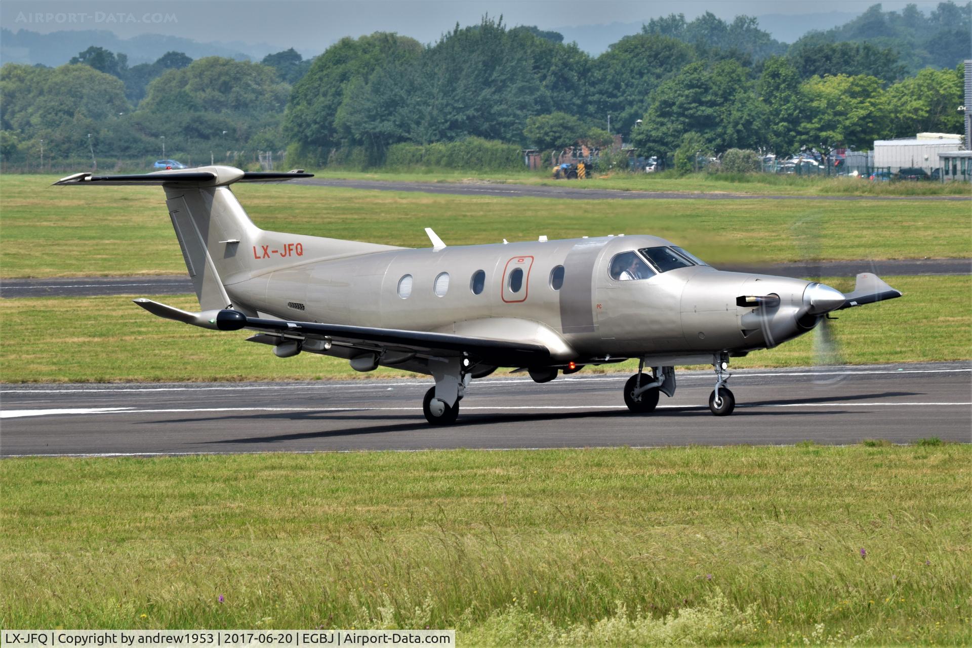 LX-JFQ, 2007 Pilatus PC-12/47 C/N 876, LX-JFQ at Gloucestershire Airport.