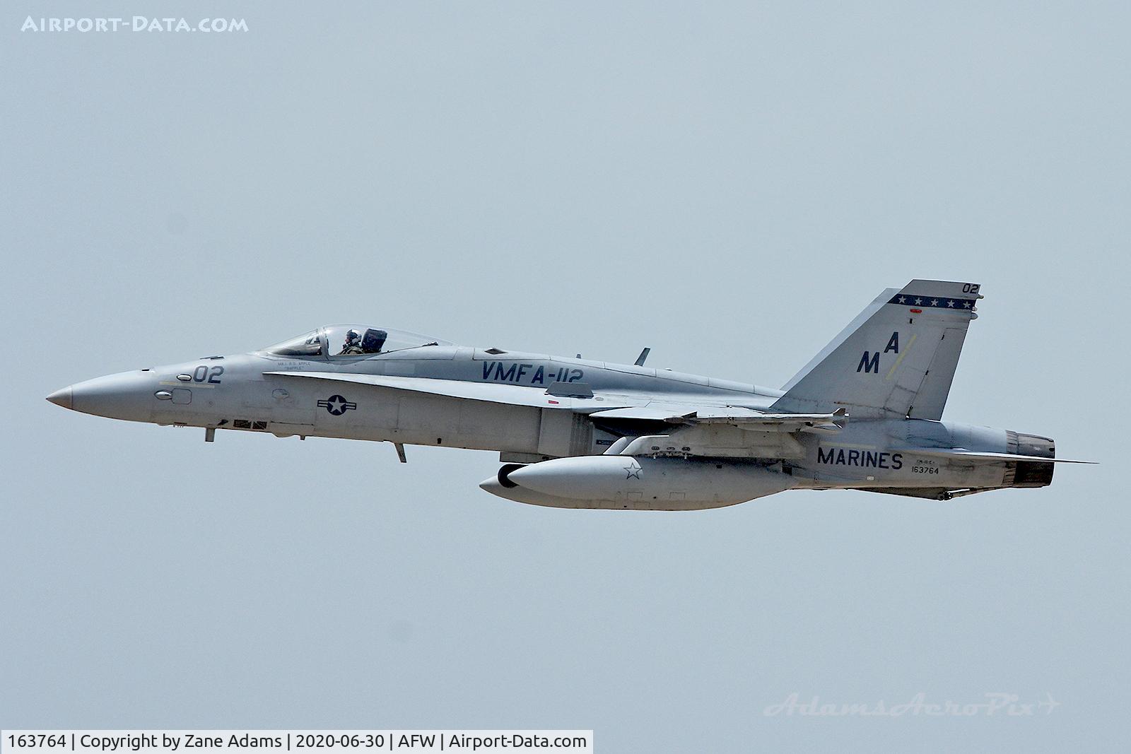 163764, McDonnell Douglas F/A-18C Hornet C/N 844/C121, VMFA-112 F/A-18C+ departing Alliance Airport - Fort Worth, TX