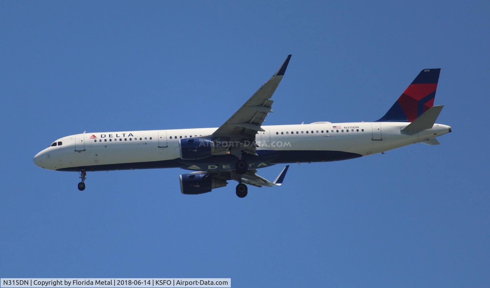 N315DN, 2016 Airbus A321-211 C/N 7436, SFO 2018