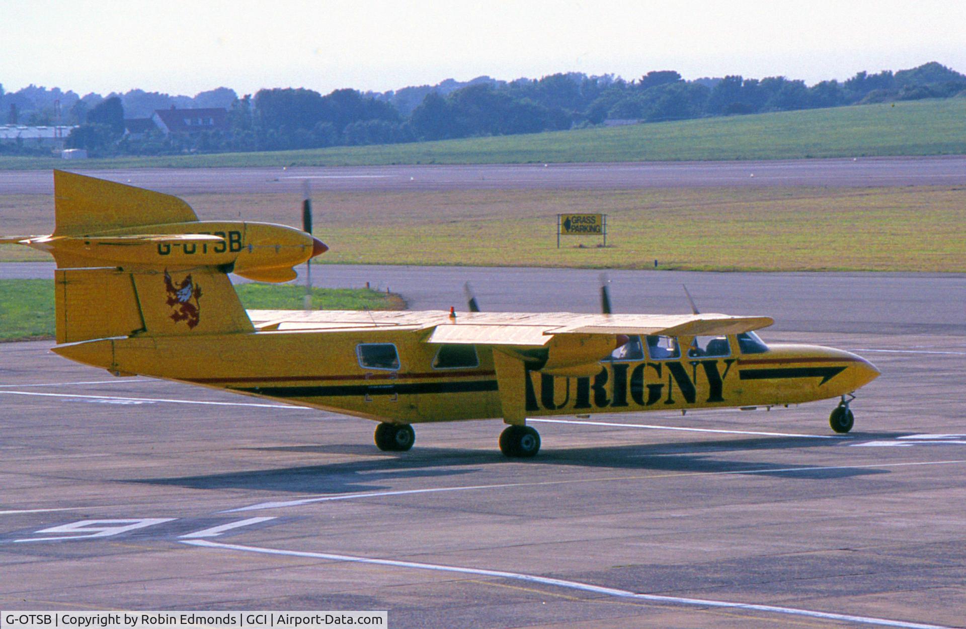 G-OTSB, 1976 Britten-Norman BN-2A Mk.III-2 Trislander C/N 1027, Awaiting departure at Guernsey July 1991