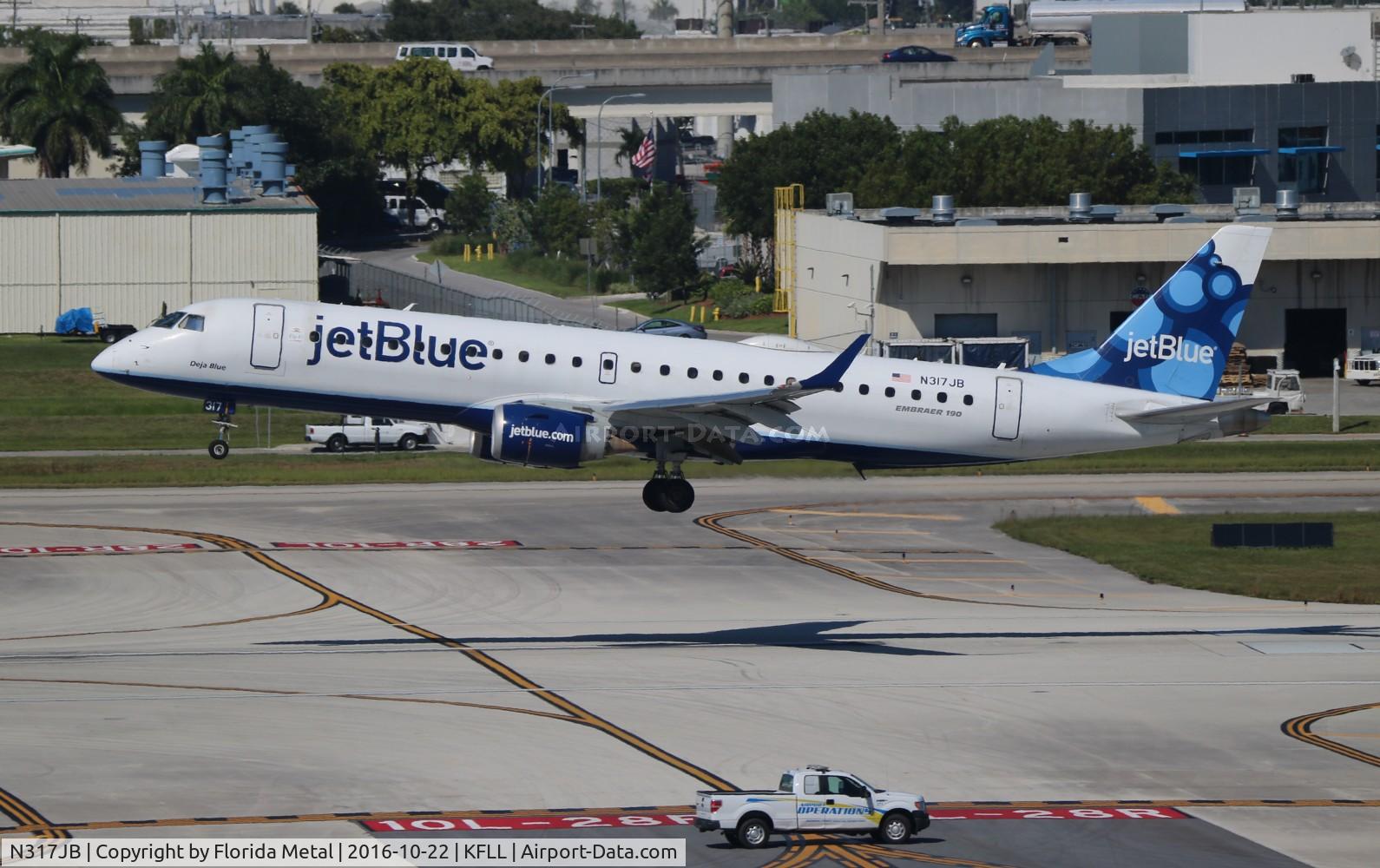 N317JB, 2010 Embraer ERJ-190-100 IGW 190AR C/N 19000363, FLL 2016