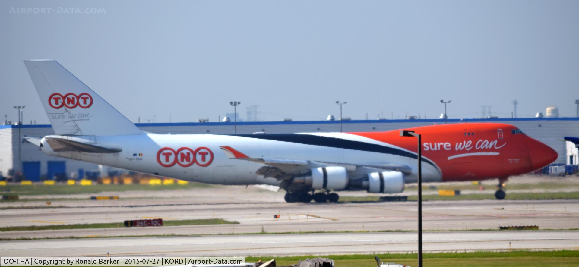 OO-THA, 2006 Boeing 747-4HAF/ER/SCD C/N 35232, Landing roll O'Hare