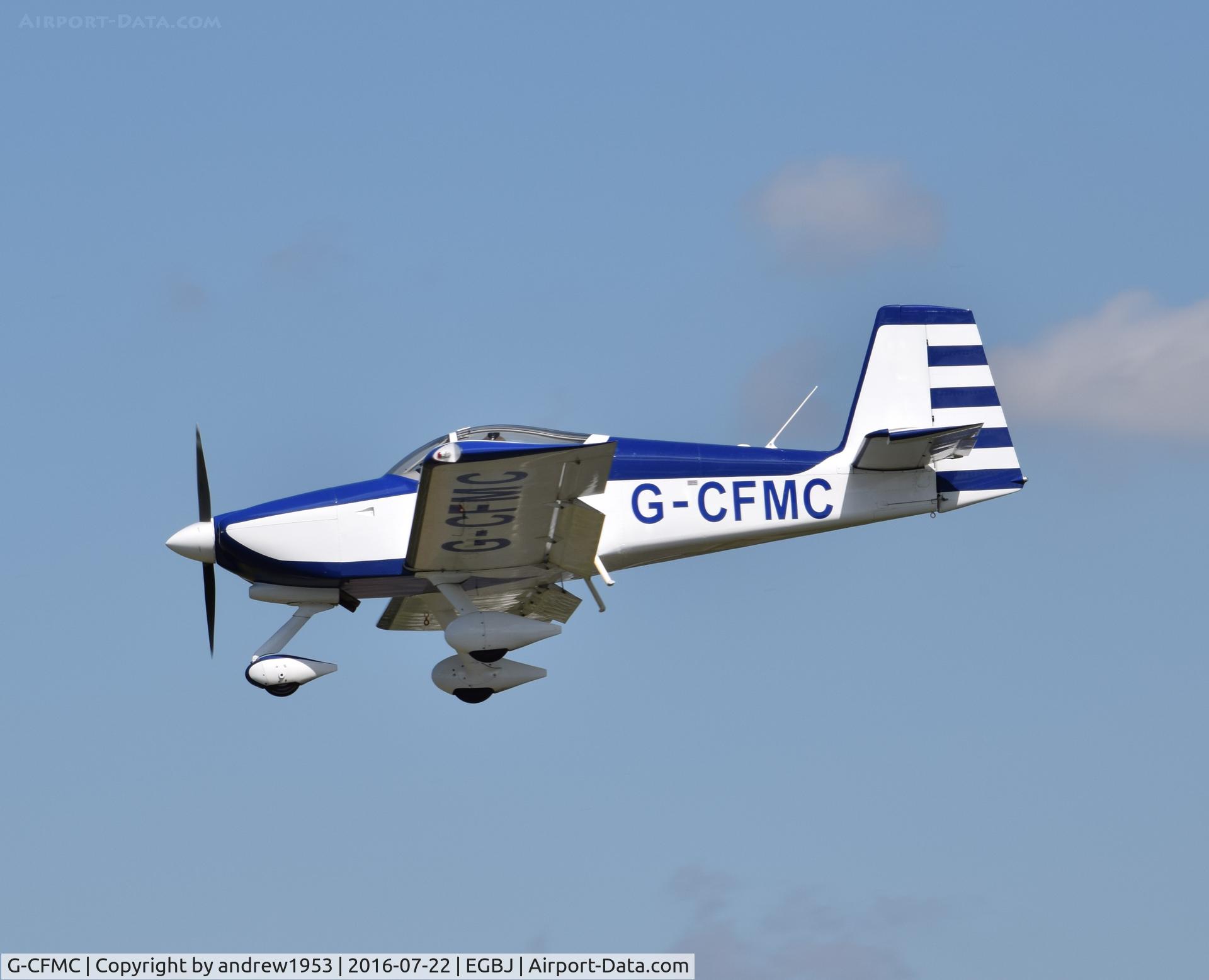 G-CFMC, 2010 Vans RV-9A C/N PFA 320-14575, G-CFMC landing at Gloucestershire Airport.
