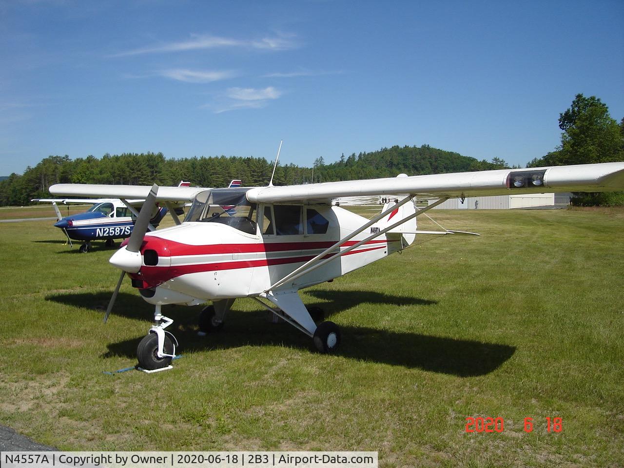 N4557A, 1956 Piper PA-22-150 C/N 22-3868, First time out after 6+ years of repairs/renovations. Parlin Field (2B3), Newport, NH.