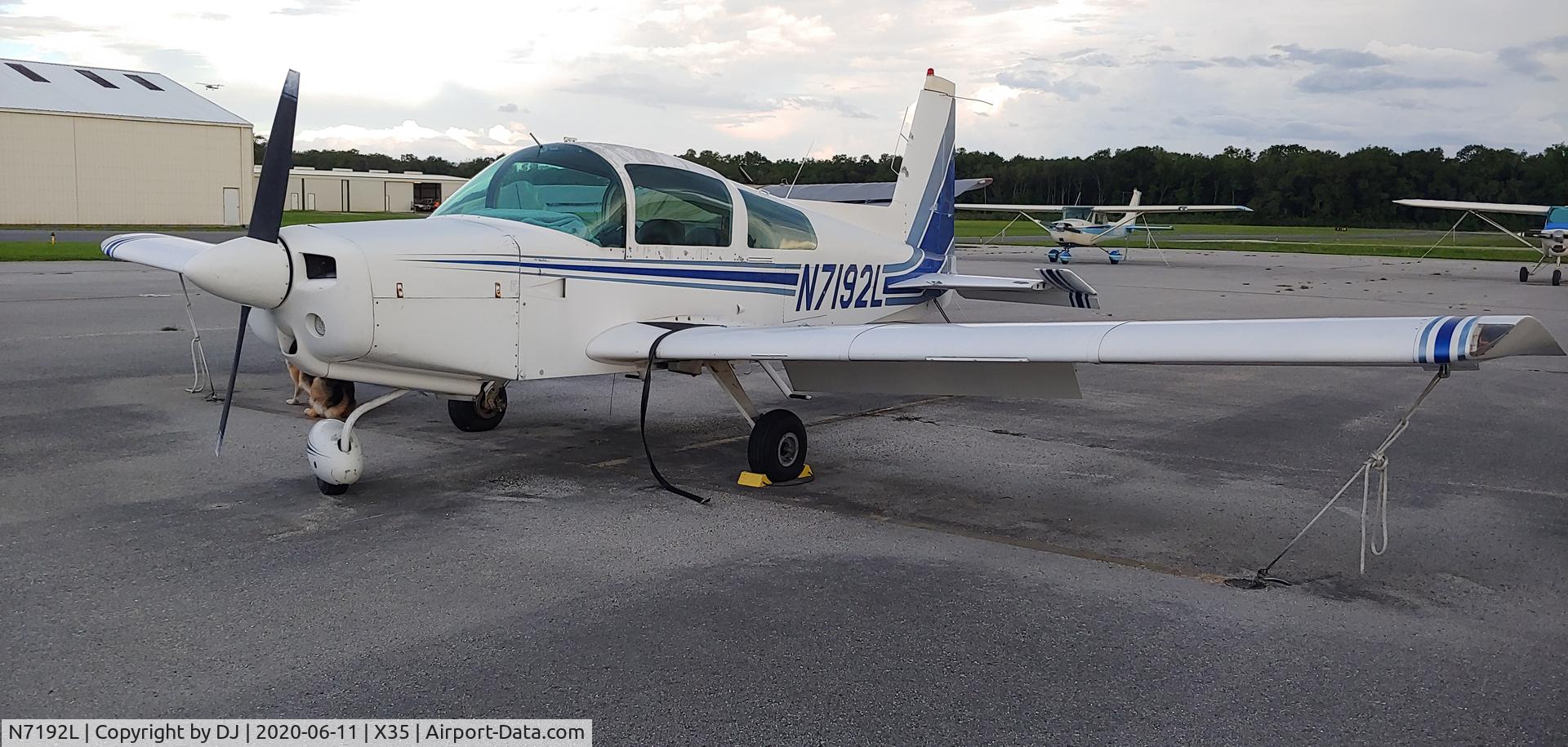 N7192L, 1973 Grumman American AA-5 Traveler C/N AA5-0492, On the ground at X35