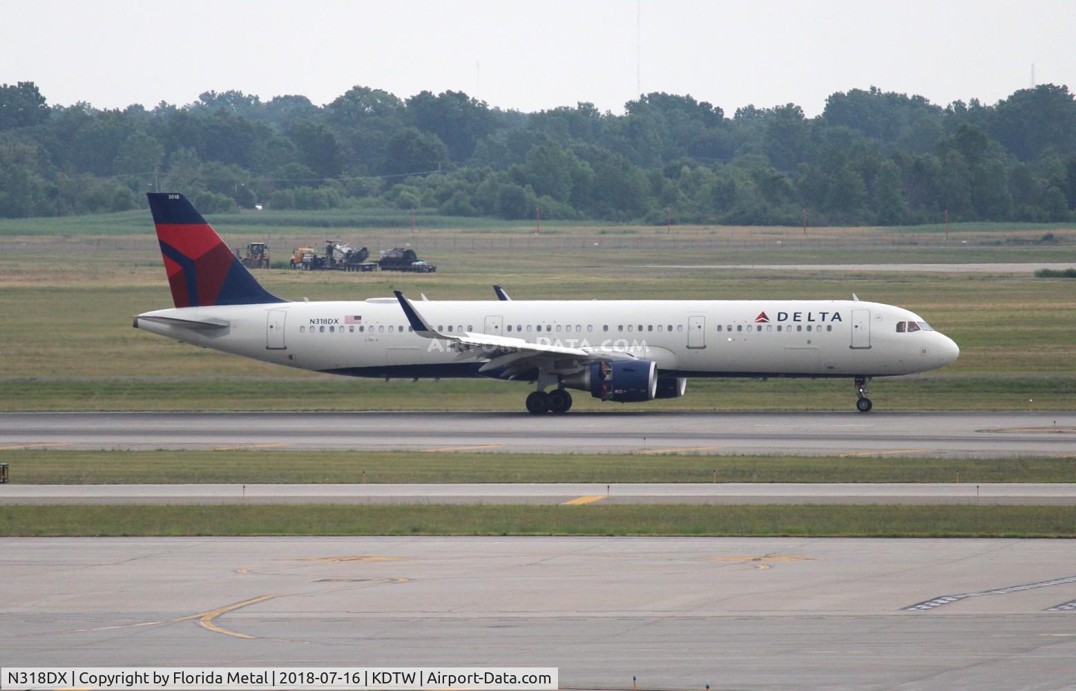 N318DX, 2017 Airbus A321-231 C/N 7441, DTW 2018