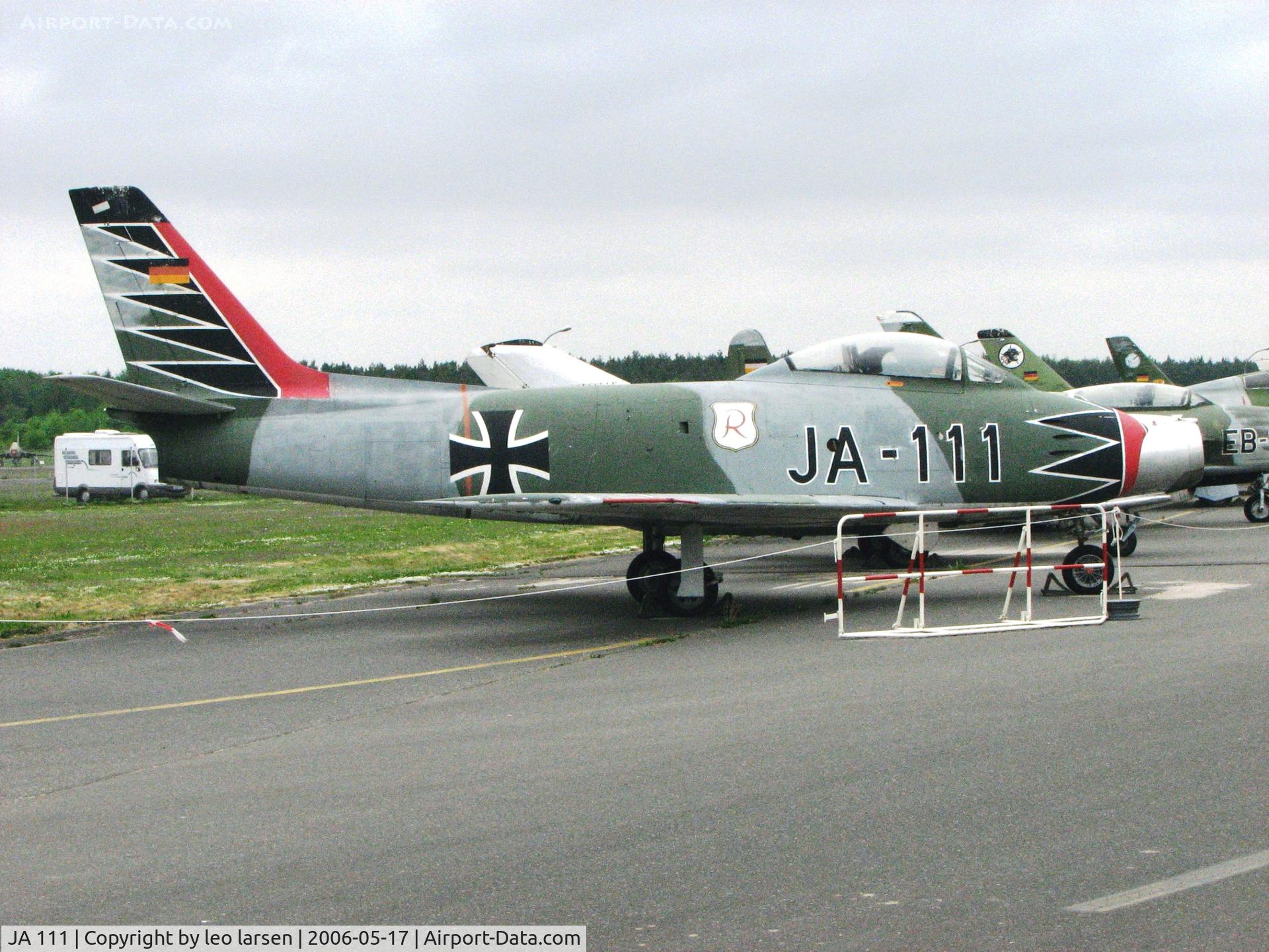 JA 111, 1956 Canadair CL-13B Sabre 6 C/N S6-1625, Berlin Gatow museum 17.5.2006.
Jagdgeschwader 71 Richhofen 1959 