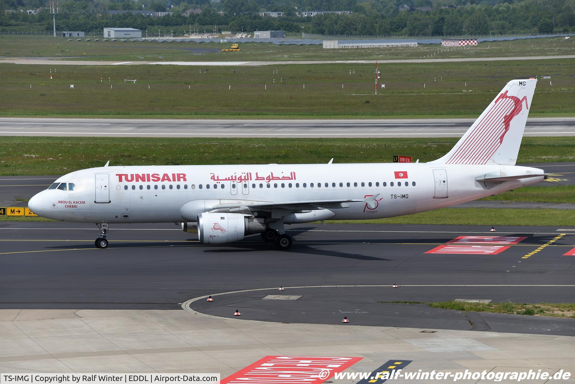 TS-IMG, 1992 Airbus A320-211 C/N 0390, Airbus A320-211 - TU RAR Tunisair 'Abou El Kacem Chebbi' '75 years' - 390 - TS-IMG - 18.05.2019 - DUS
