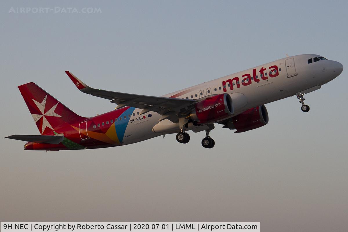 9H-NEC, 2019 Airbus A320-251N C/N 9049, Runway 13 - WE ARE BACK Special Livery. Flypast during Malta International Airport reopening celebrations