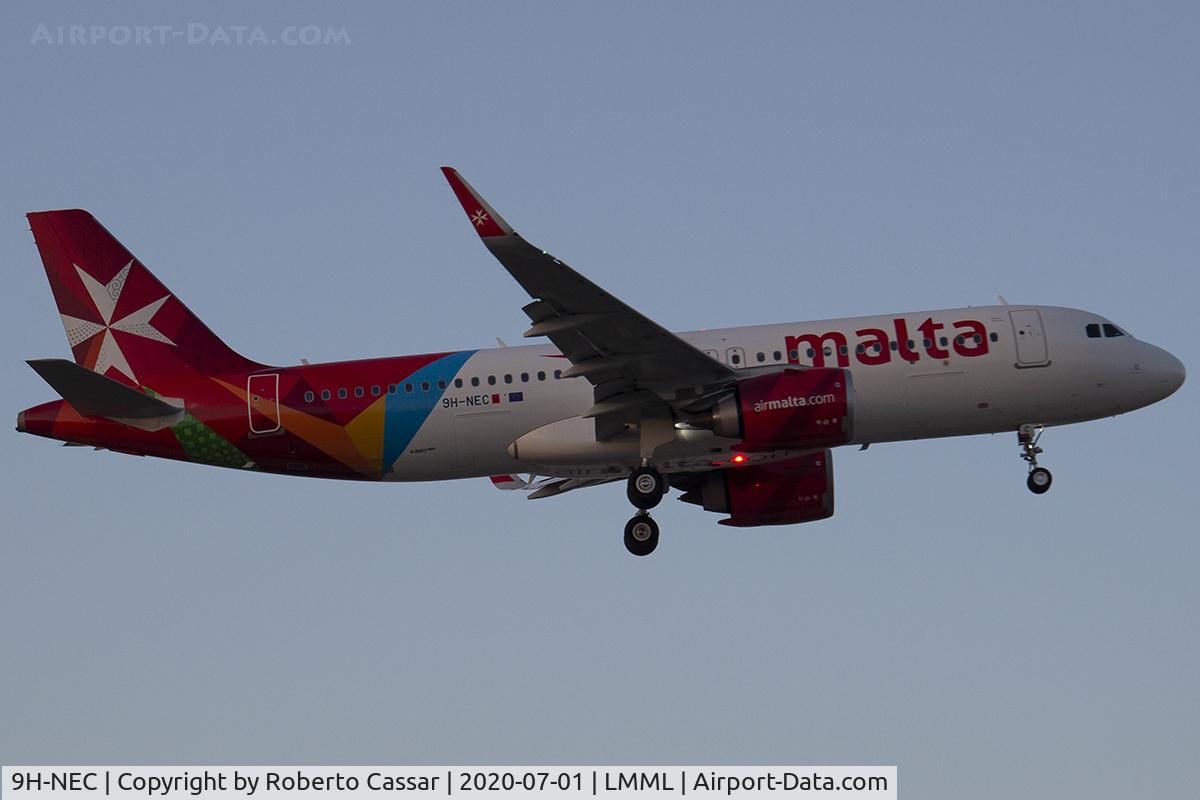 9H-NEC, 2019 Airbus A320-251N C/N 9049, Runway 13 - WE ARE BACK Special Livery. Flypast during Malta International Airport reopening celebrations