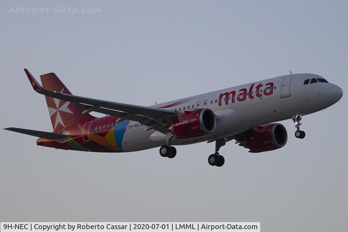 9H-NEC, 2019 Airbus A320-251N C/N 9049, Runway 13 - WE ARE BACK Special Livery. Flypast during Malta International Airport reopening celebrations