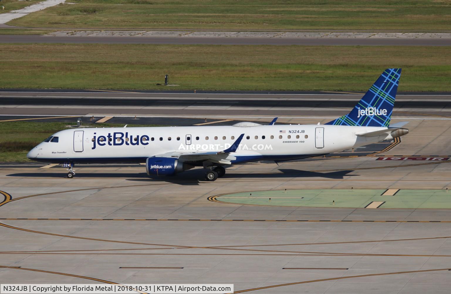 N324JB, 2010 Embraer ERJ-190-100 IGW 190AR C/N 19000388, TPA 2018