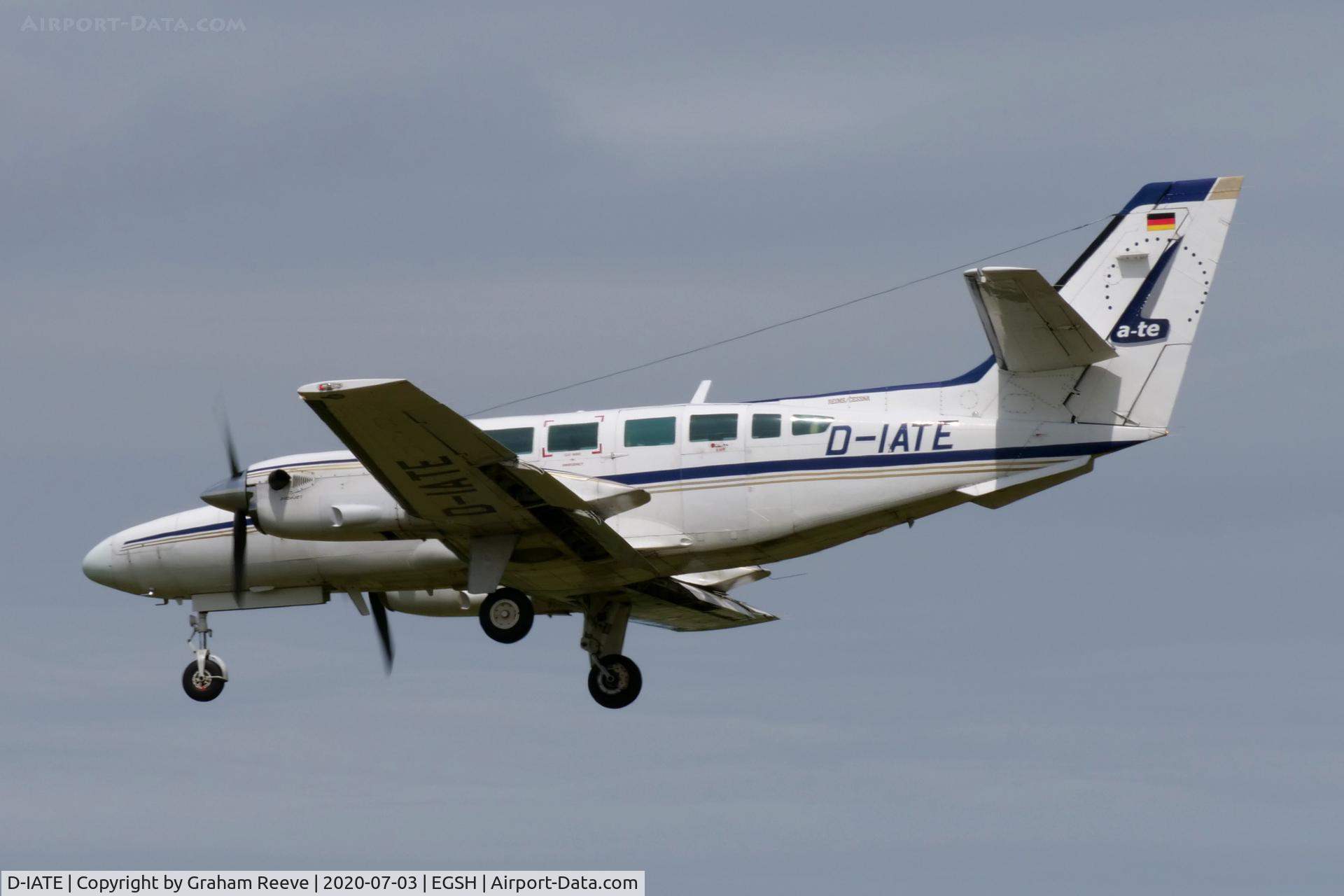 D-IATE, 1987 Reims F406 Caravan II C/N F406-0007, Landing at Norwich.