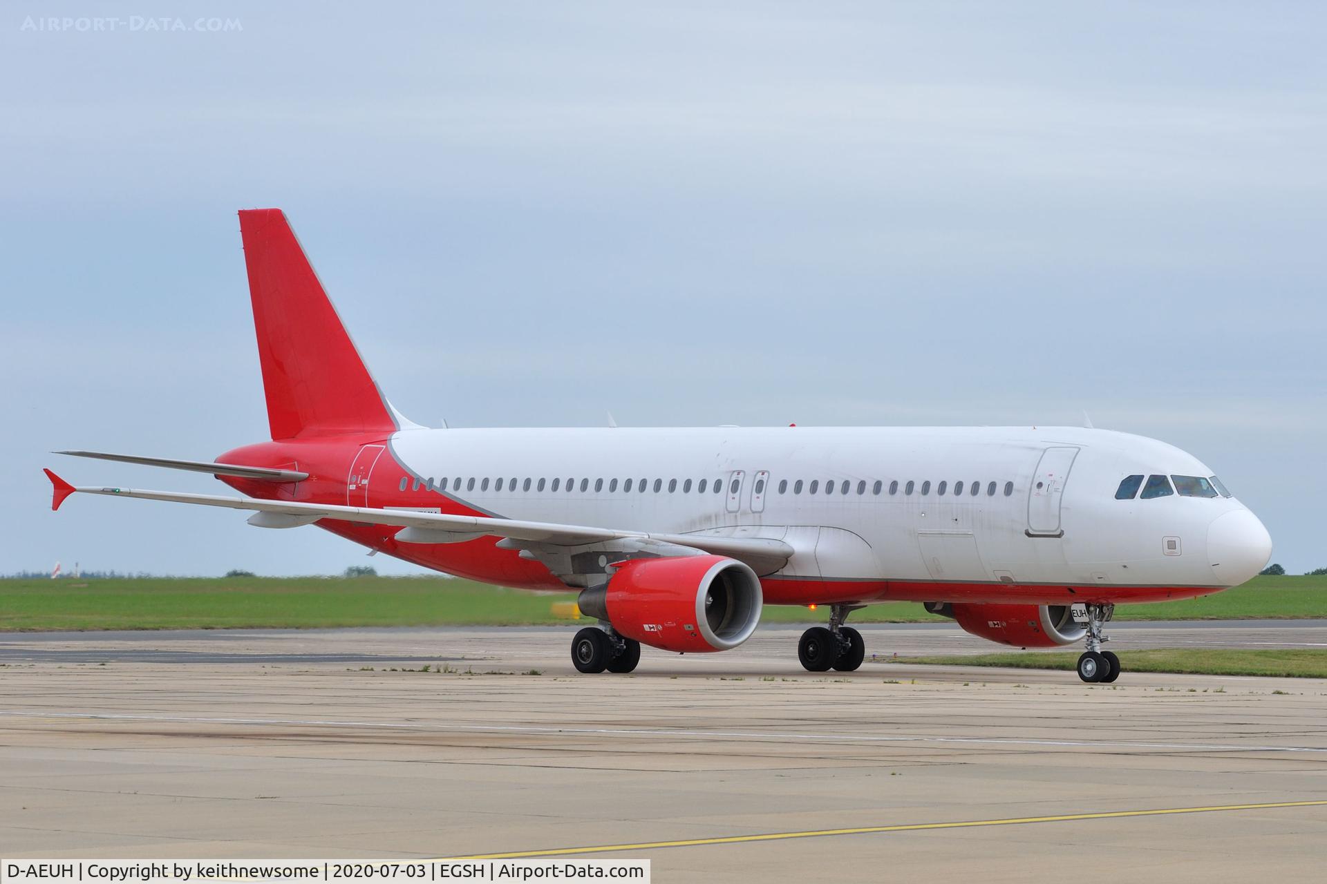 D-AEUH, 2010 Airbus A320-214 C/N 4329, Arriving at Norwich for paintwork.
